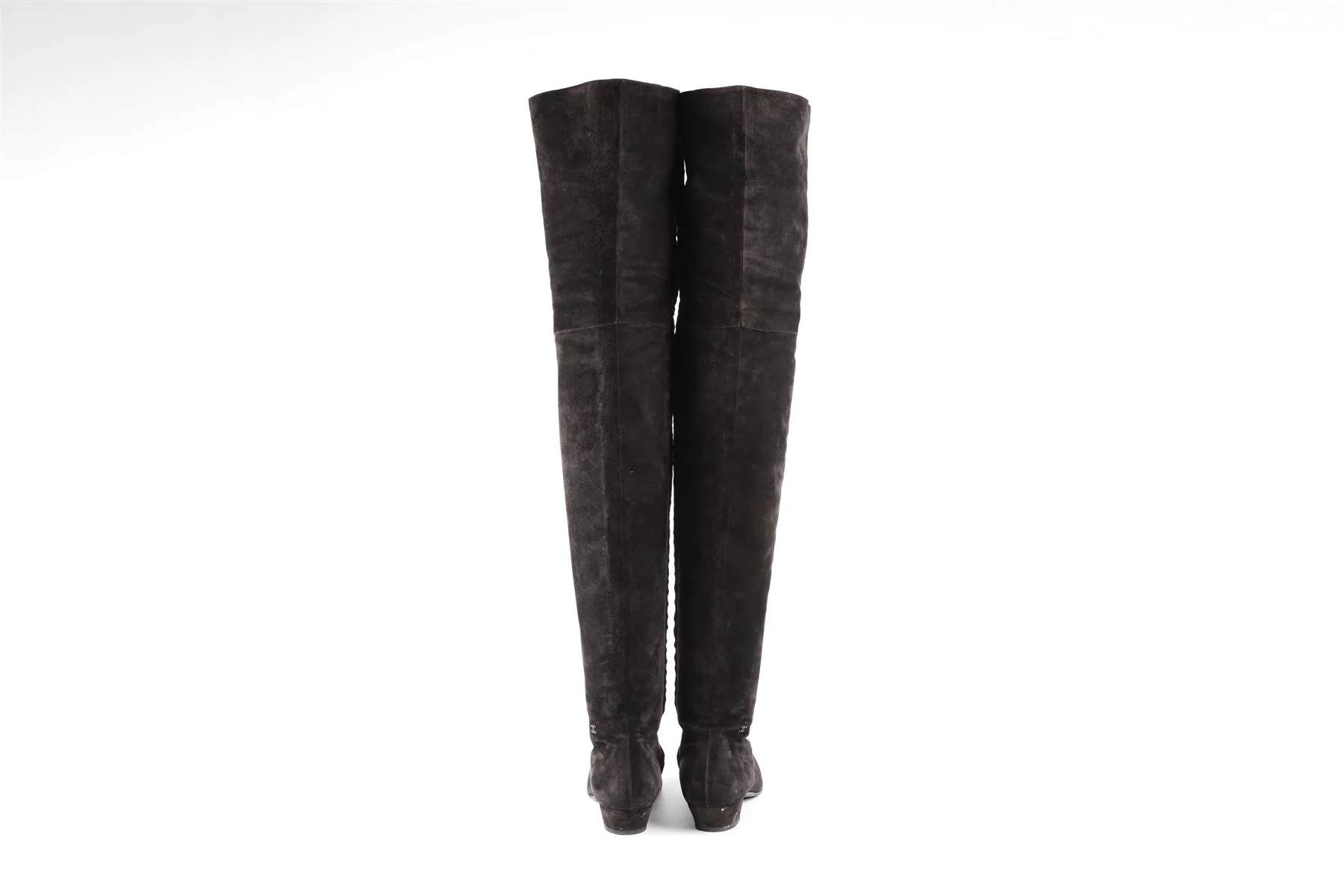 CHANEL BLACK 2018 SUEDE OVER THE KNEE BOOTS EU 38.5 UK 5.5 US 8.5 - Image 5