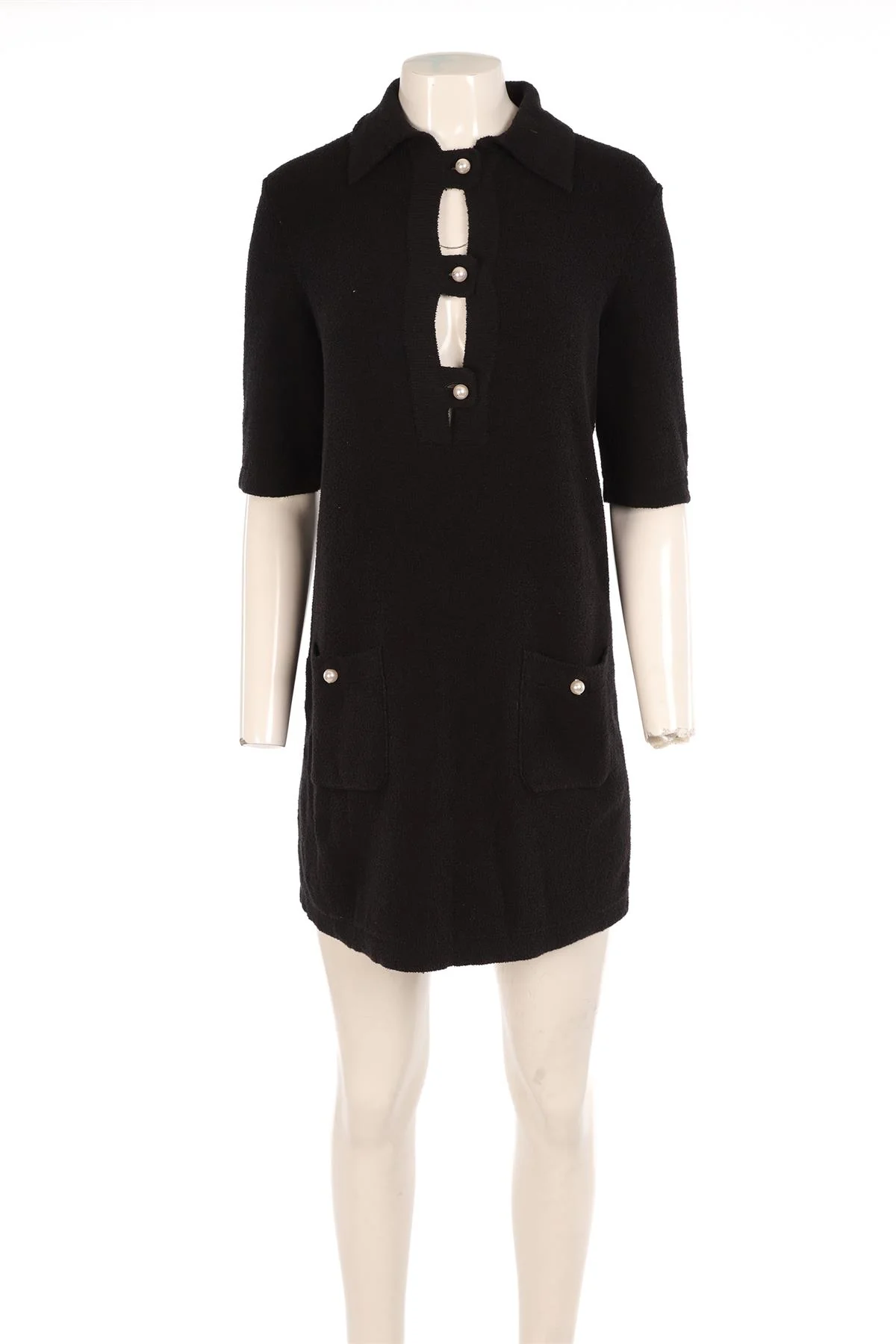 CHANEL BLACK 2023 COTTON MINI DRESS FR 36 UK 8 - Image 2