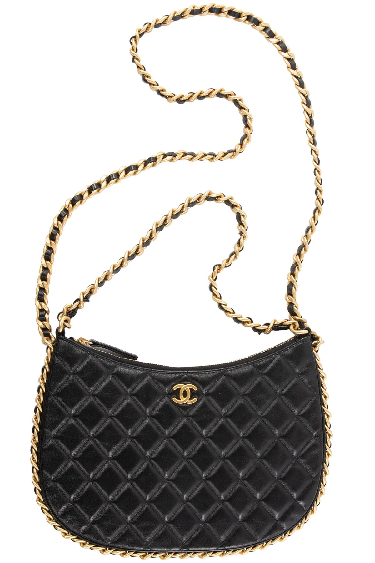 CHANEL BLACK 2023 HOBO LARGE QUILTED LEATHER SHOULDER BAG
