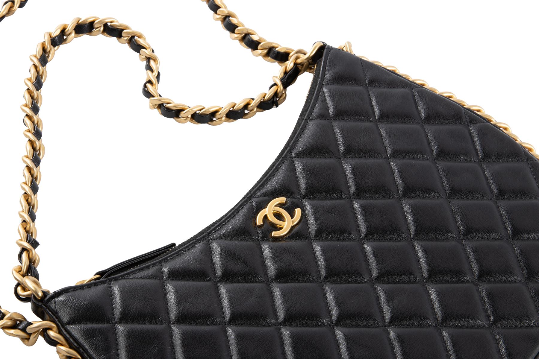 CHANEL BLACK 2023 HOBO LARGE QUILTED LEATHER SHOULDER BAG - Image 3