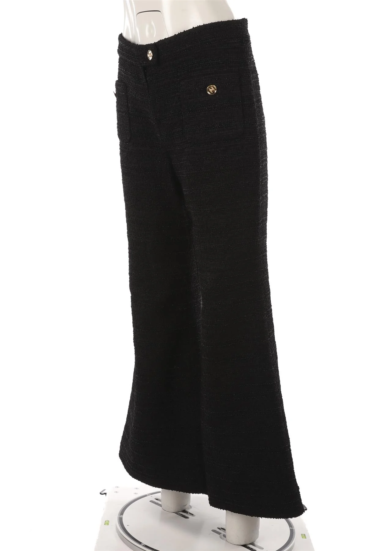 CHANEL BLACK 2023 TWEED FLARED PANTS FR 40 UK 12 - Image 3