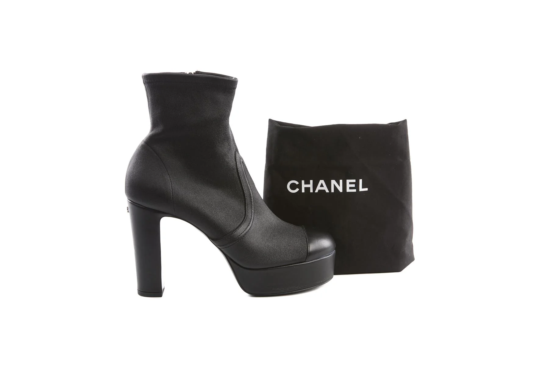 CHANEL BLACK 2024 LEATHER PLATFORM ANKLE BOOTS - Image 7
