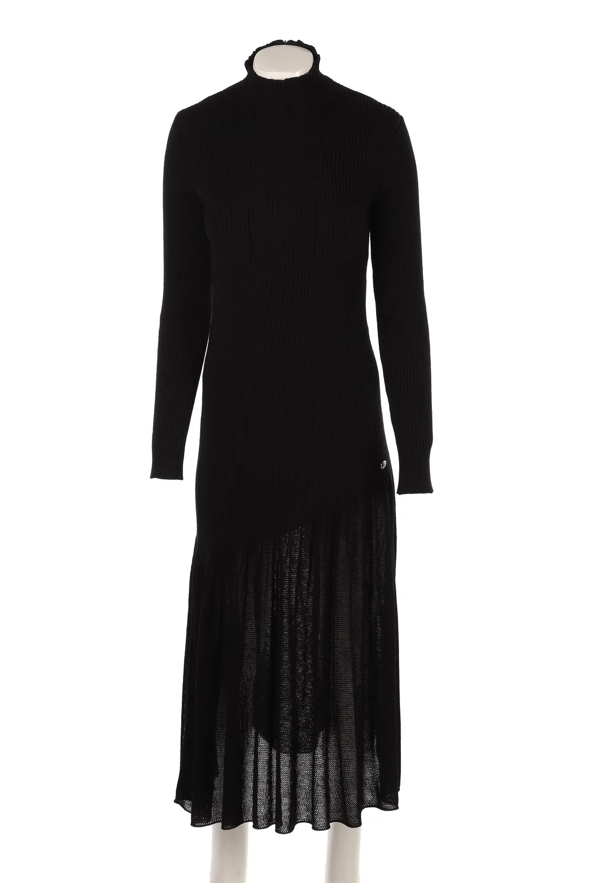 CHANEL BLACK 2025 WOOL MAXI DRESS FR 40 UK 12 - Image 2