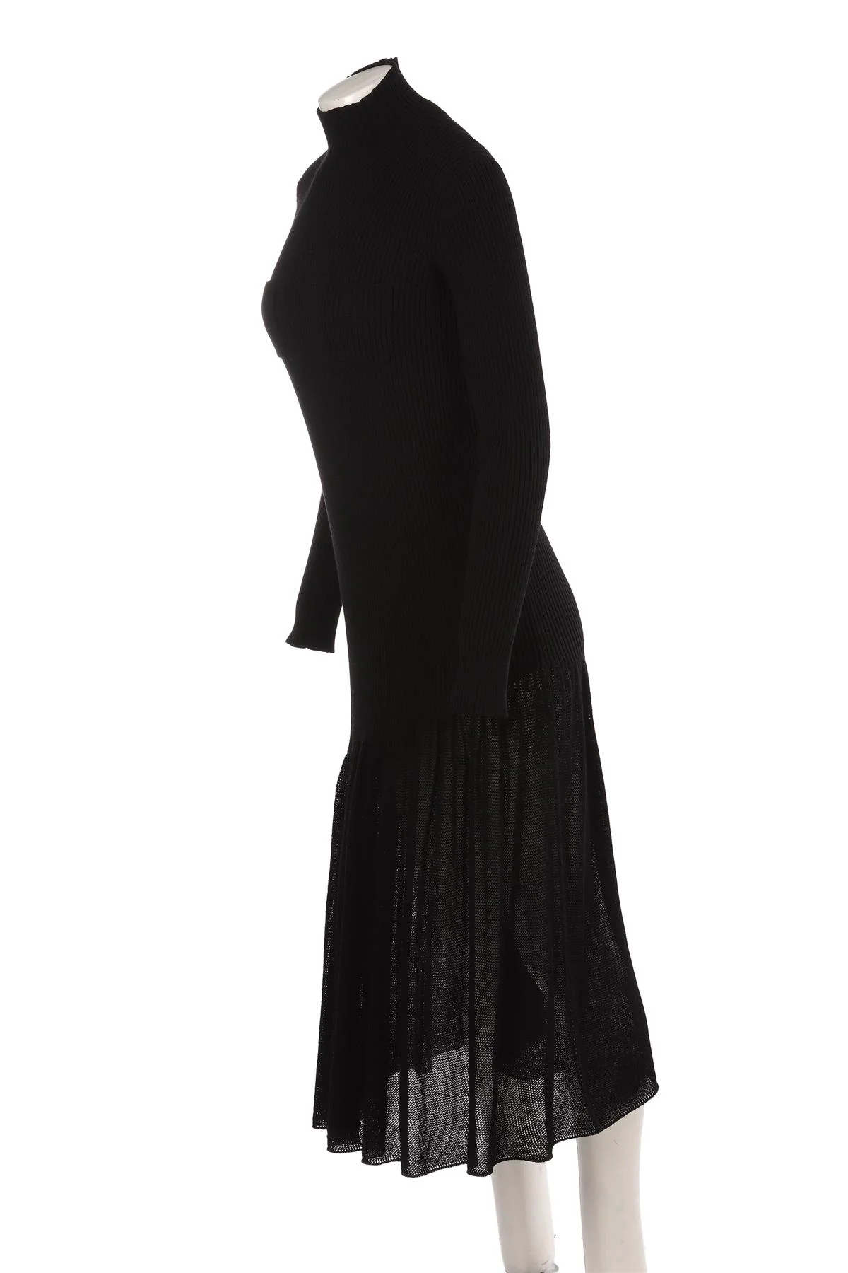 CHANEL BLACK 2025 WOOL MAXI DRESS FR 40 UK 12 - Image 3