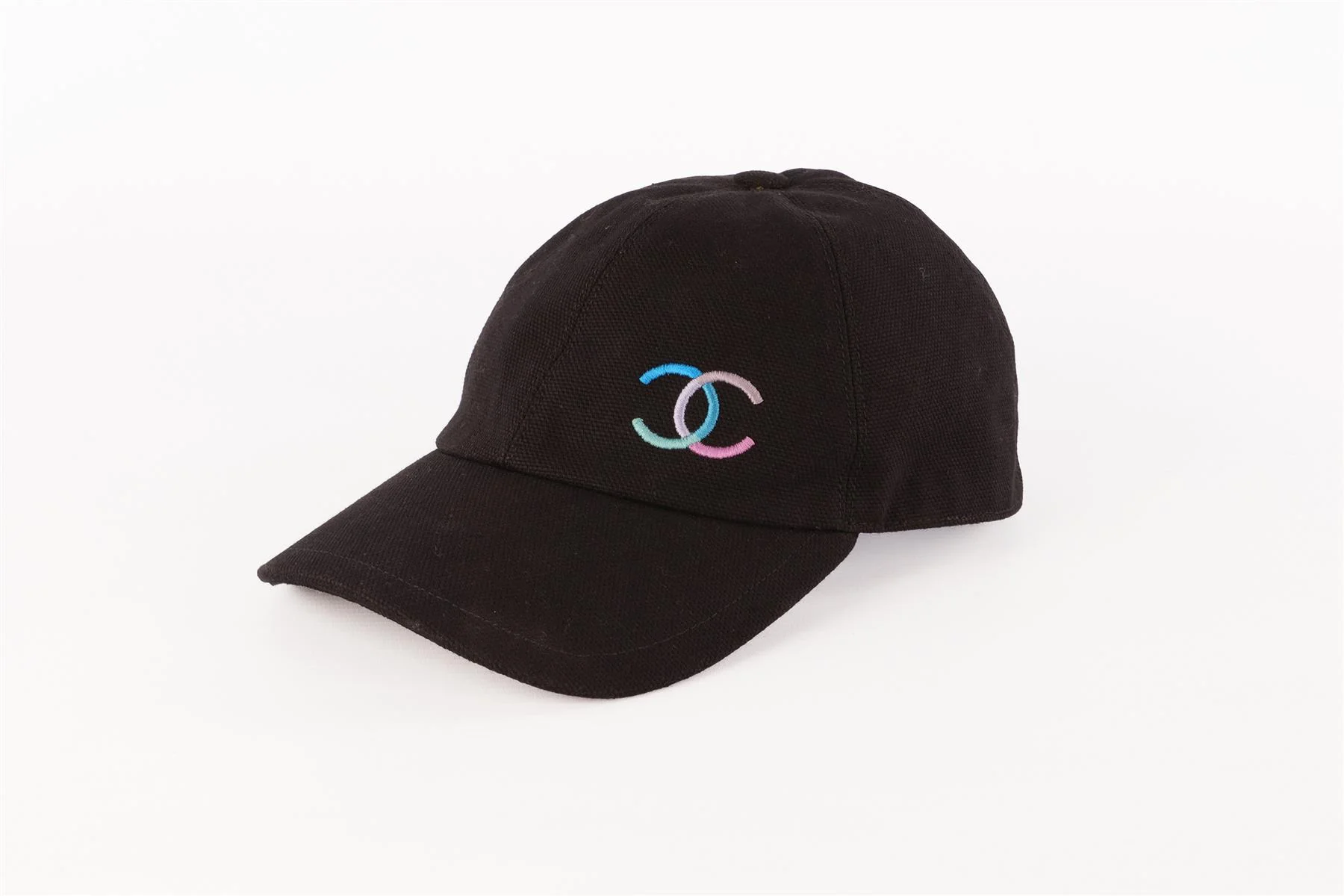CHANEL BLACK COTTON BASEBALL CAP ONE SIZE - Image 3