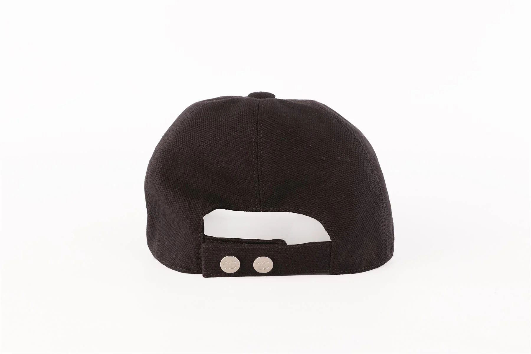 CHANEL BLACK COTTON BASEBALL CAP ONE SIZE - Image 6