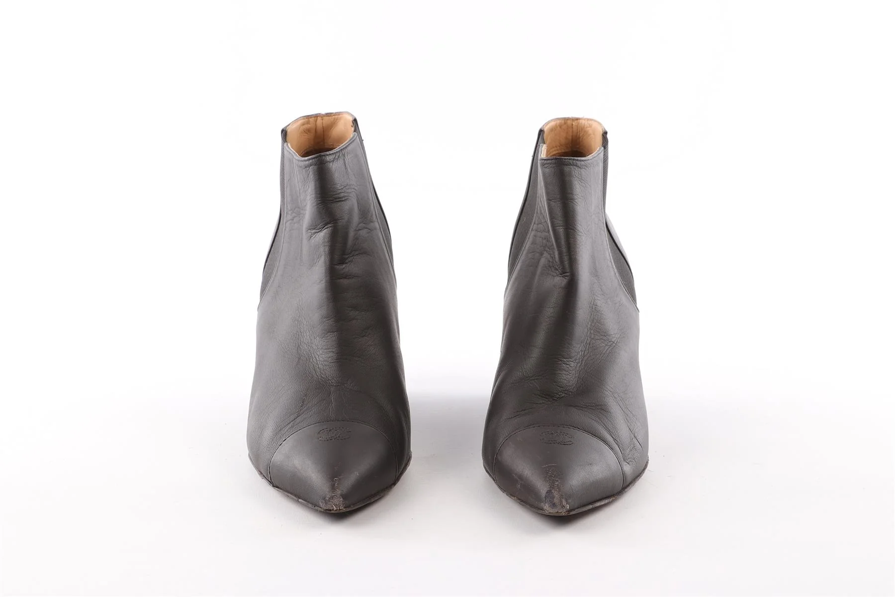 CHANEL BLACK LEATHER ANKLE BOOTS EU 40 UK 7 US 10 - Image 3