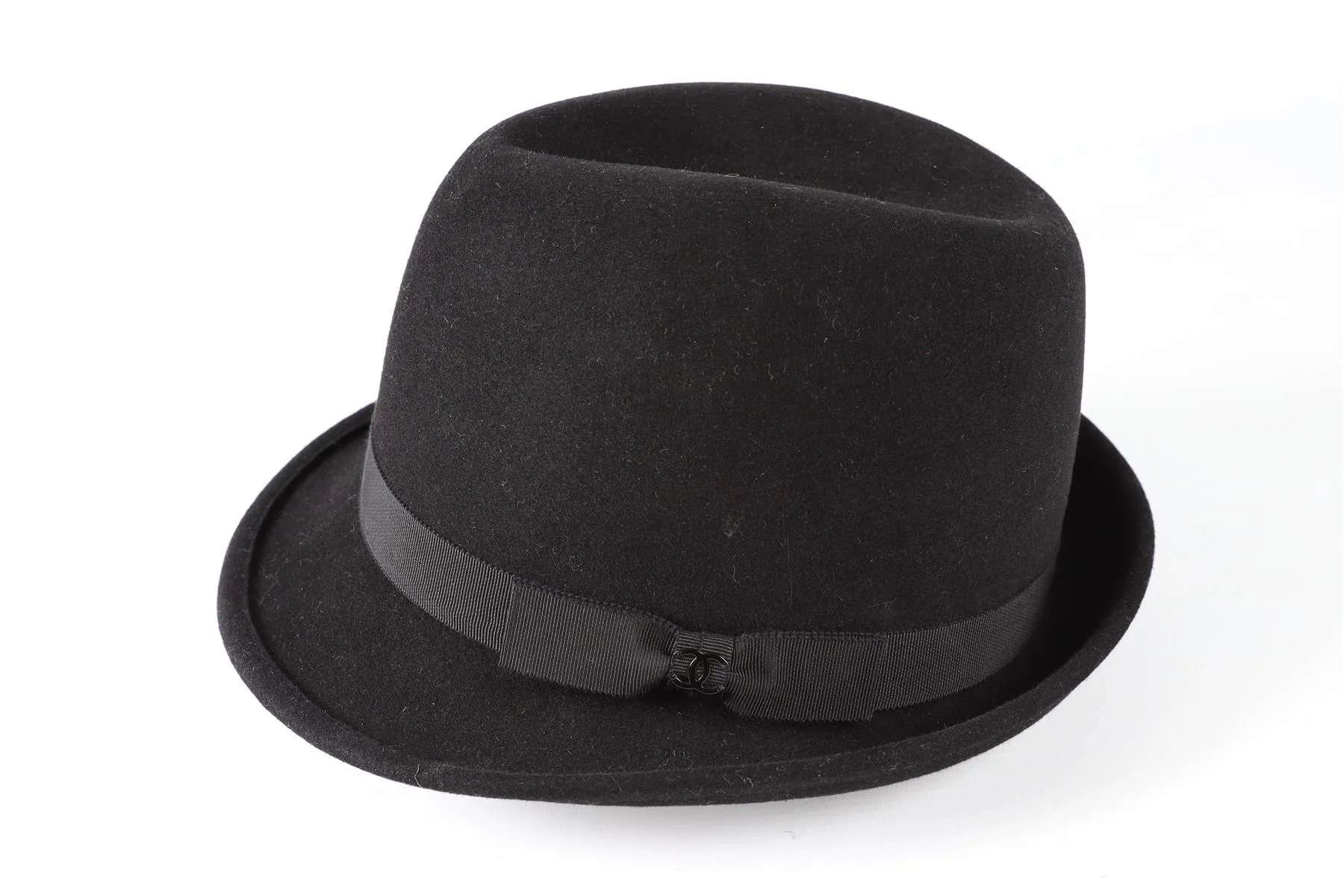 CHANEL BLACK RABBIT FELT HAT LARGE - Image 4