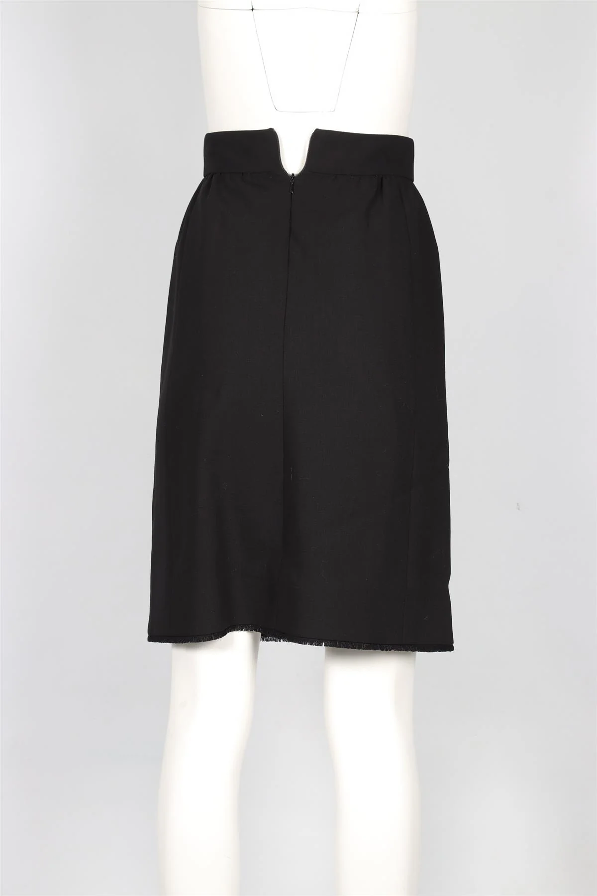 CHANEL BLACK WOOL MINI SKIRT FR 34 UK 6 - Image 4