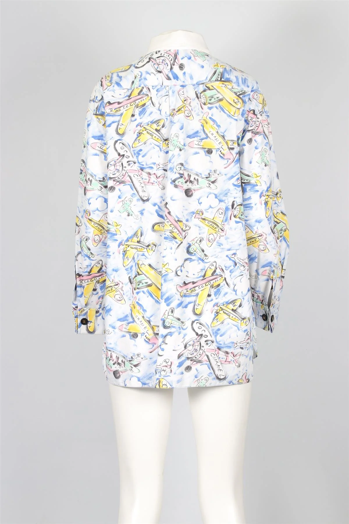 CHANEL BLUE 1994 COTTON SHIRT FR 38 UK 10 - Image 4