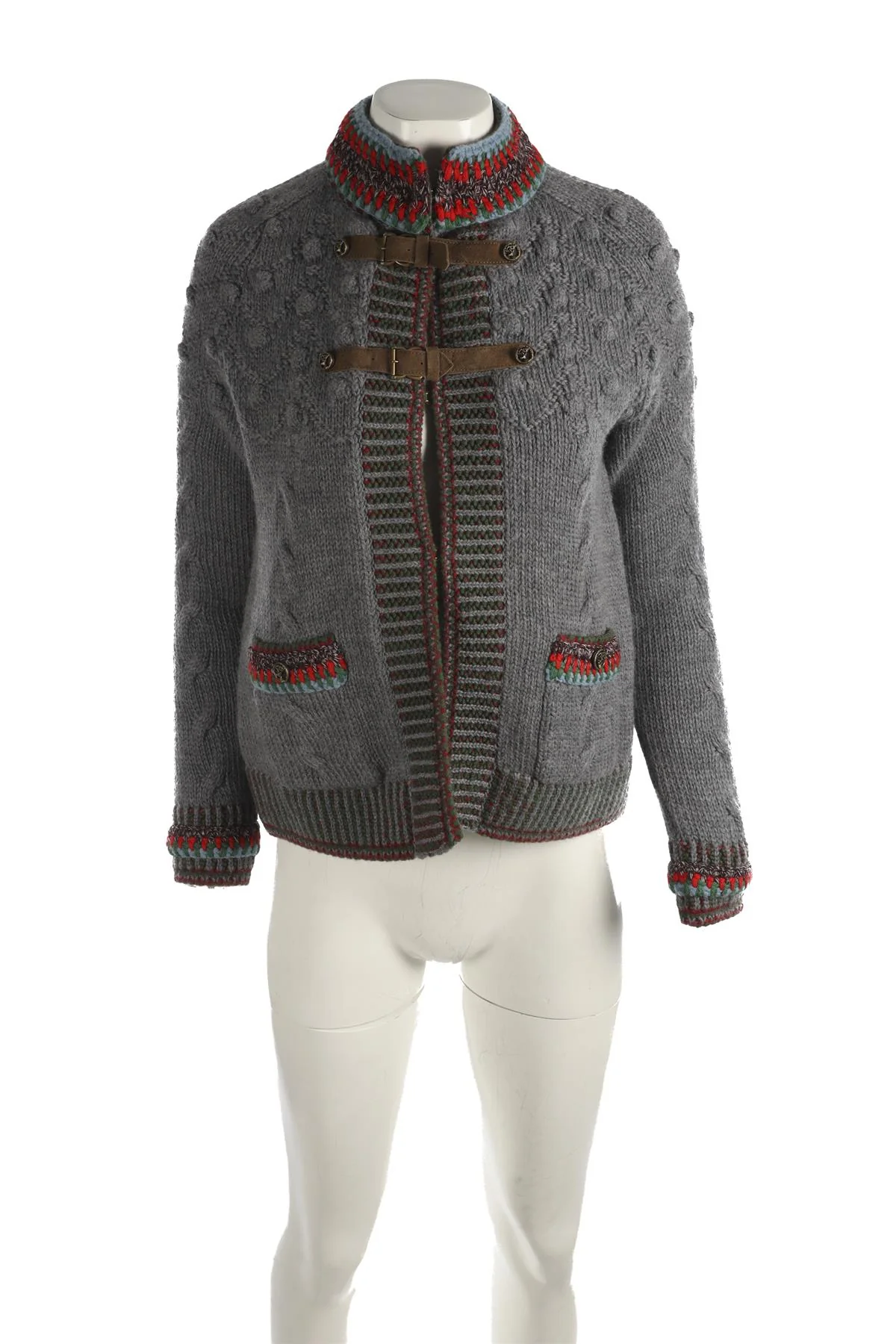 CHANEL BLUE 2015 WOOL CARDIGAN FR 34 UK 6 - Image 2
