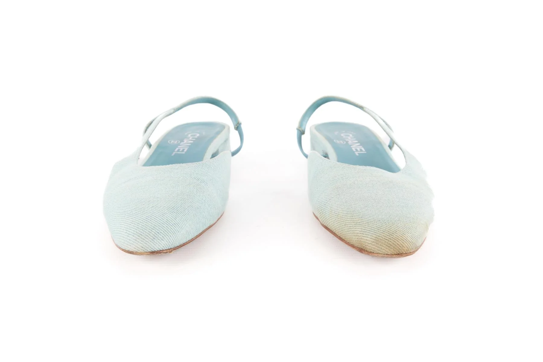 CHANEL BLUE 2021 DENIM SLINGLACK PUMPS EU 39 UK 6 US 9 - Image 3