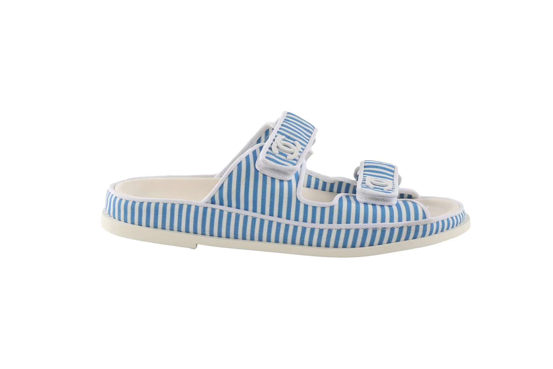 CHANEL BLUE 2024 DAD CANVAS SANDALS EU 38 UK 5 US 8 - Image 2