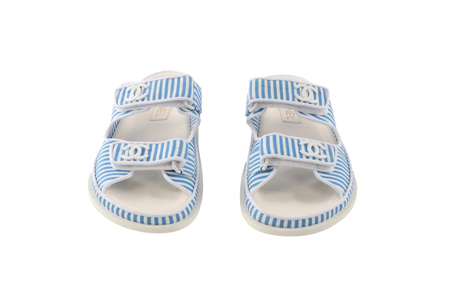 CHANEL BLUE 2024 DAD CANVAS SANDALS EU 38 UK 5 US 8 - Image 3