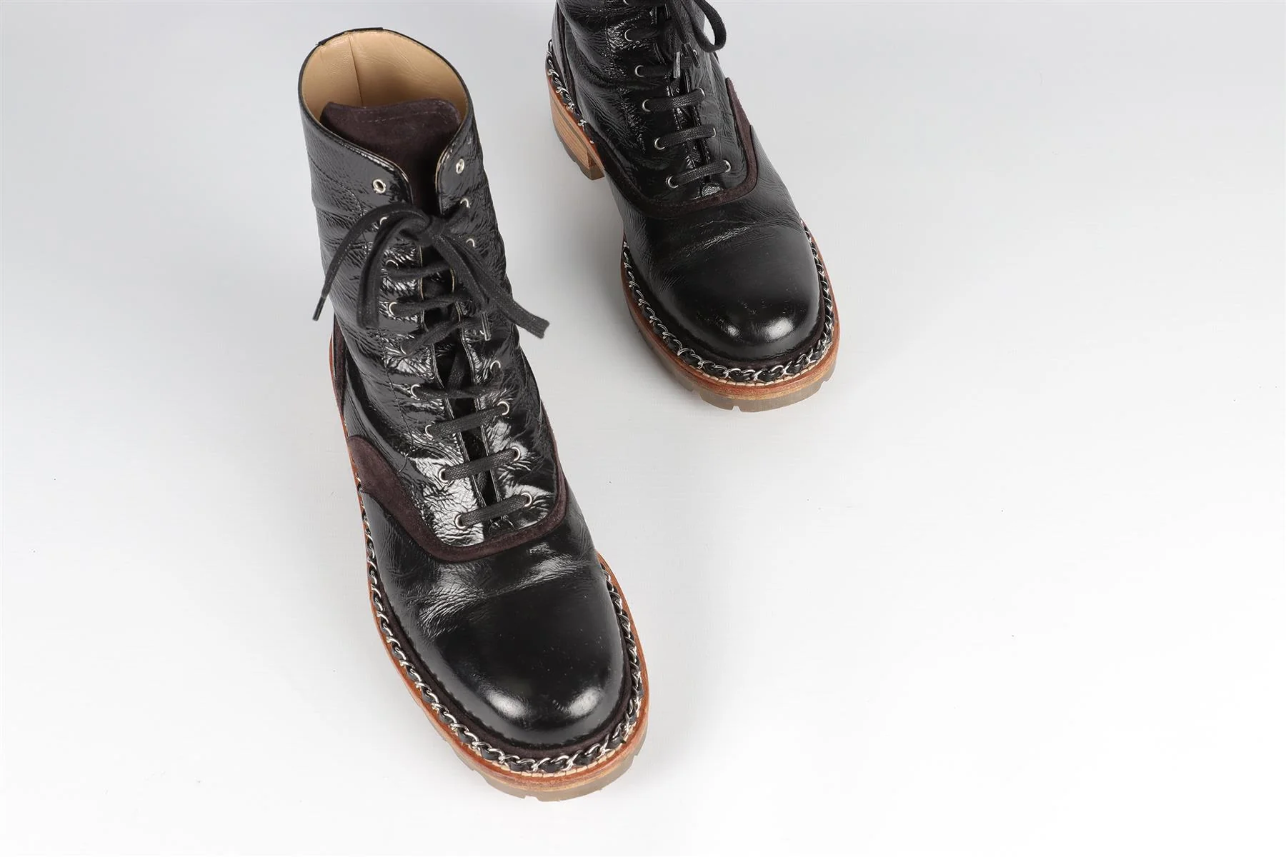 CHANEL BROWN 2015 LEATHER ANKLE BOOTS EU 39 UK 6 US 9 - Image 4