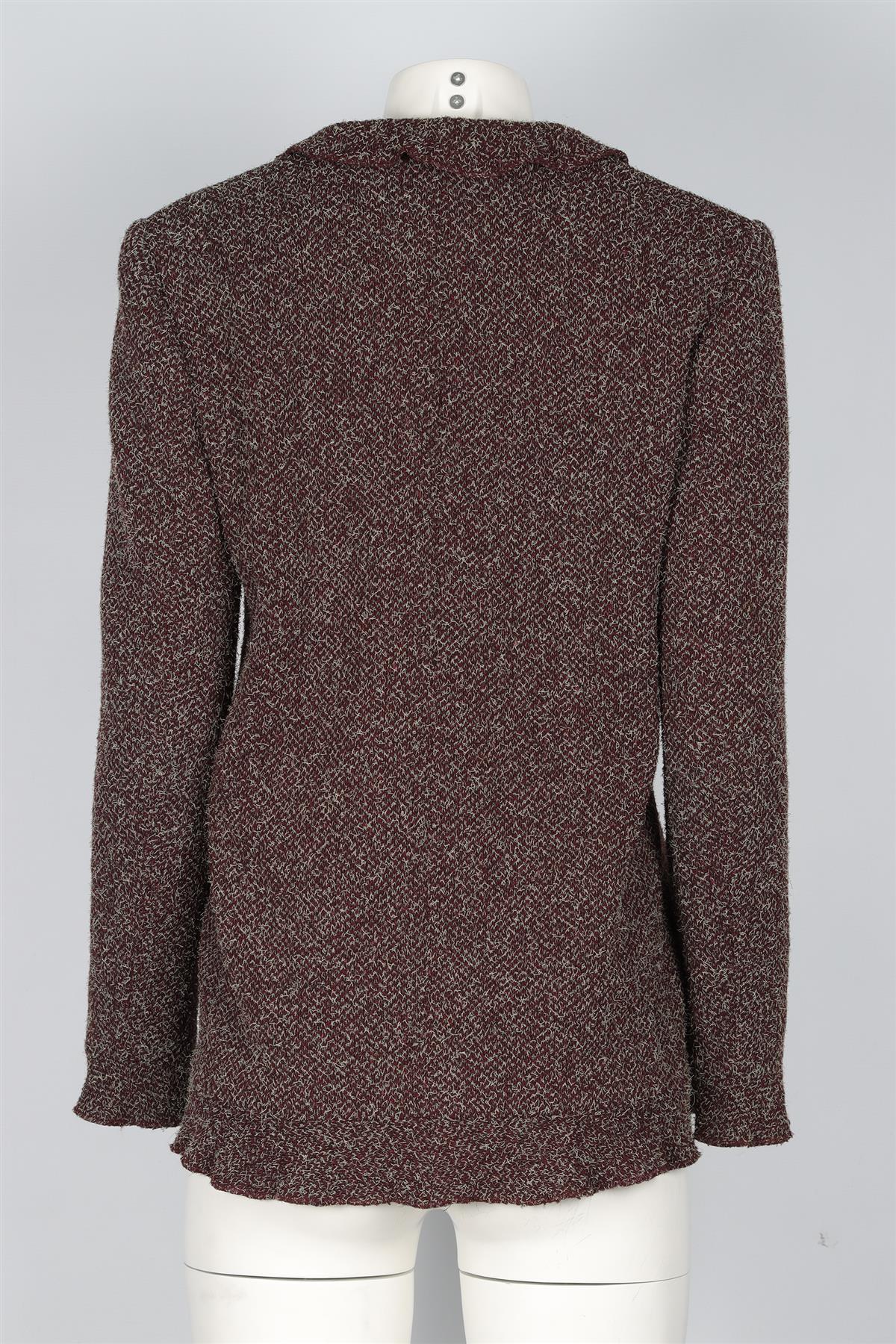 CHANEL BURGUNDY 1997 WOOL BLAZER FR 38 UK 10 - Image 4