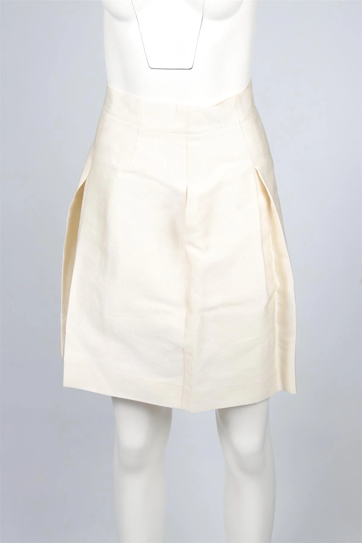 CHANEL CREAM COTTON MINI SKIRT FR 36 UK 8 - Image 2