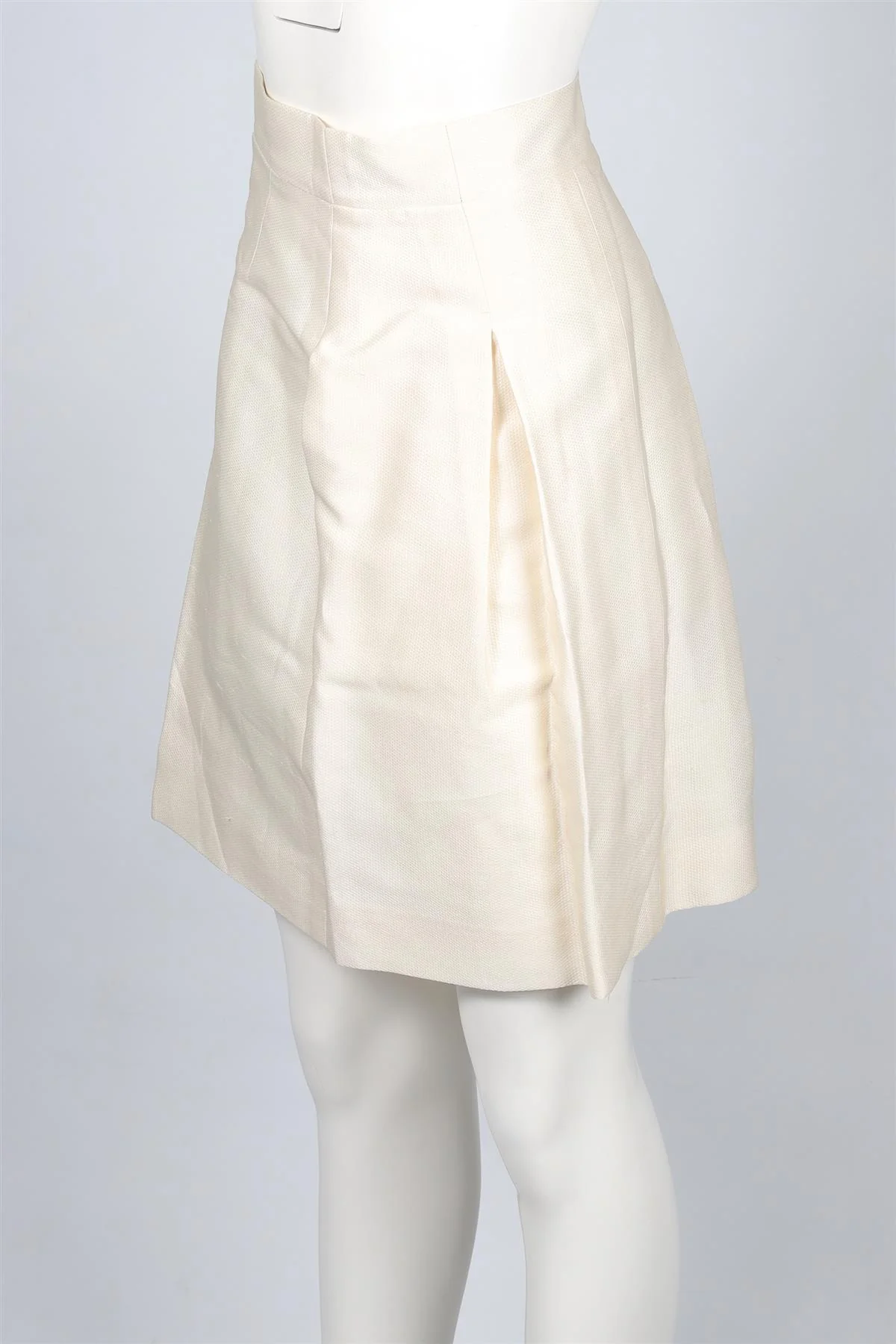 CHANEL CREAM COTTON MINI SKIRT FR 36 UK 8 - Image 3