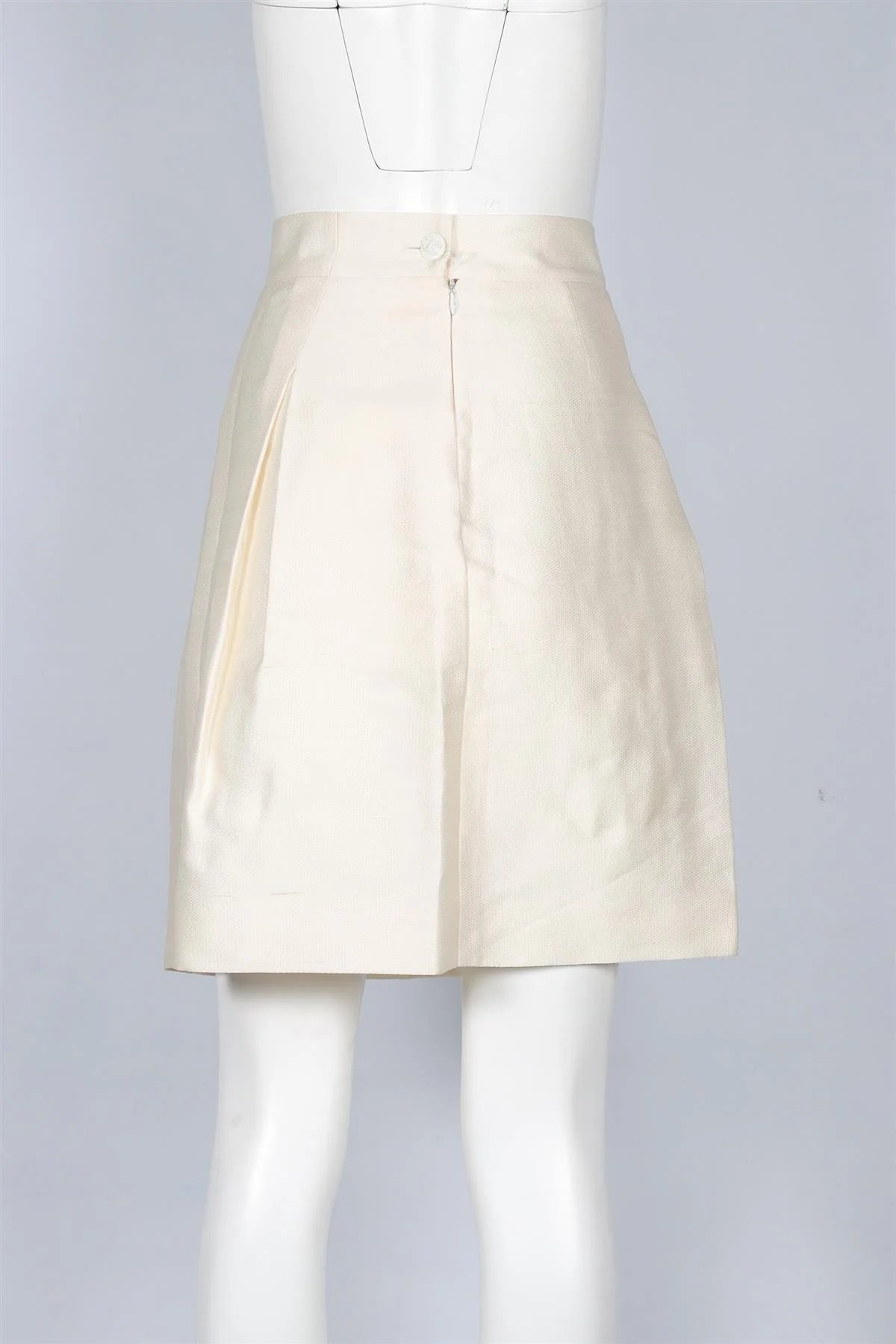 CHANEL CREAM COTTON MINI SKIRT FR 36 UK 8 - Image 4