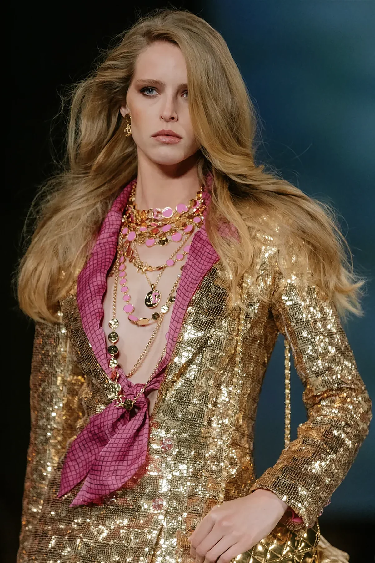 CHANEL GOLD 2023 SEQUIN BLAZER FR 46 UK 18 - Image 6