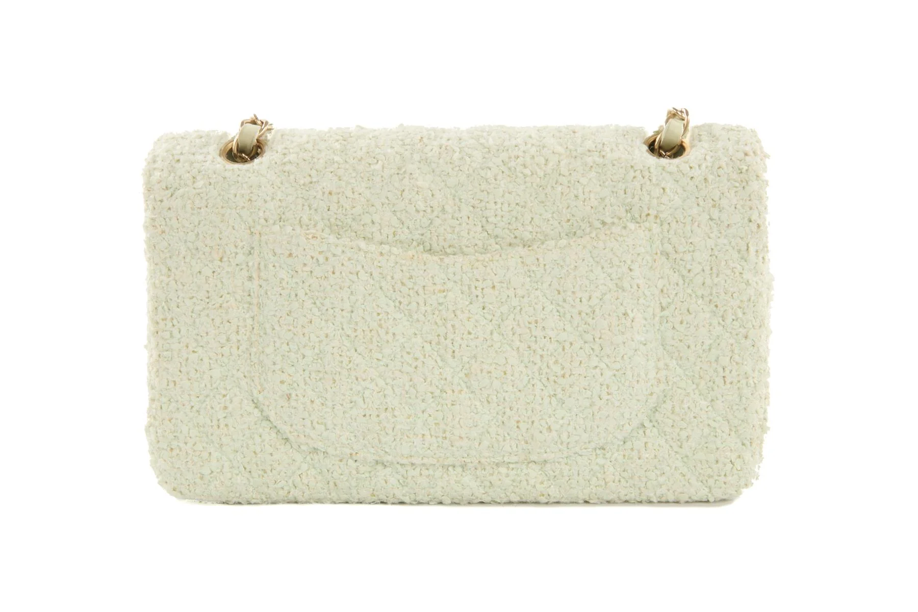 CHANEL GREEN 2003-2004 CLASSIC DOUBLE FLAP MEDIUM TWEED SHOULDER BAG - Image 7