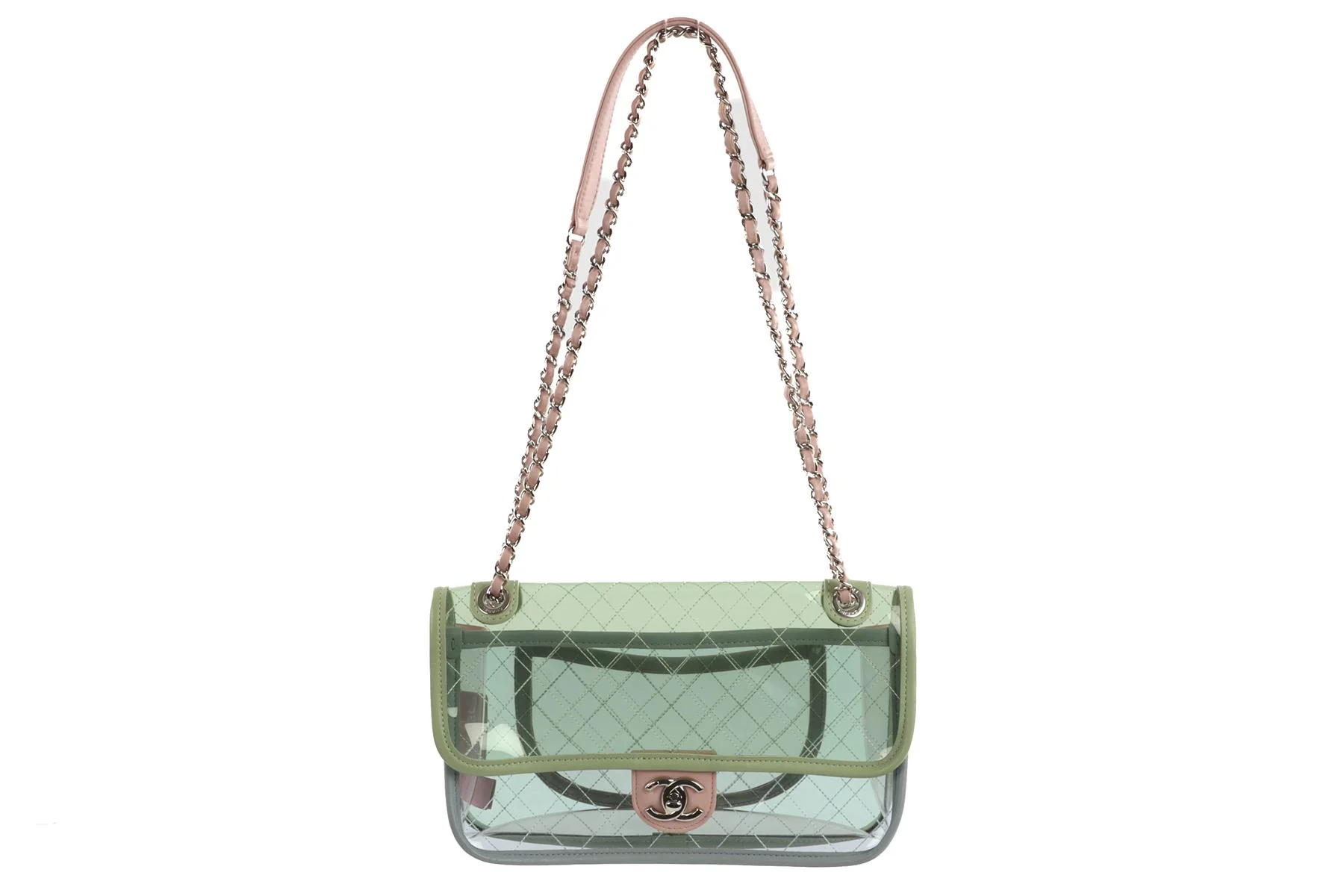 CHANEL GREEN 2018 COCO SPLASH FLAP PVC SHOULDER BAG - Image 3