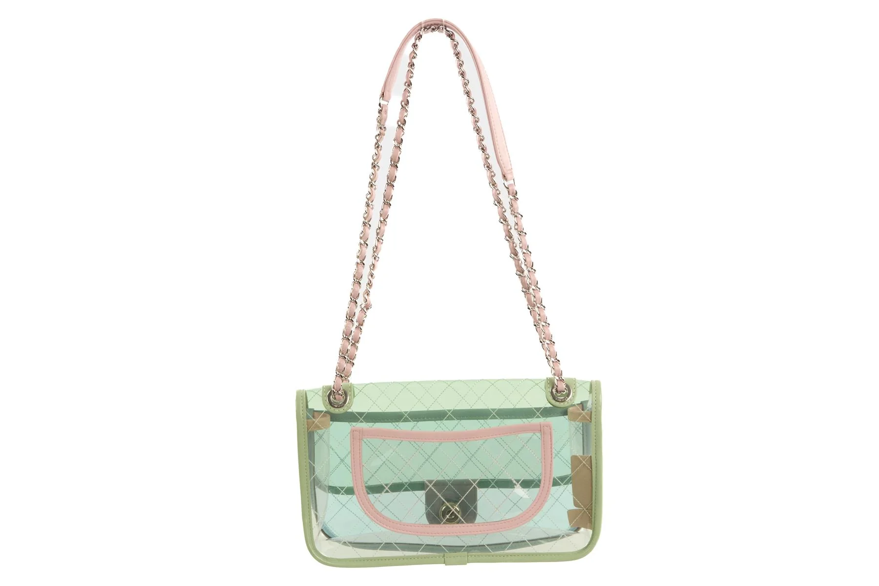 CHANEL GREEN 2018 COCO SPLASH FLAP PVC SHOULDER BAG - Image 7