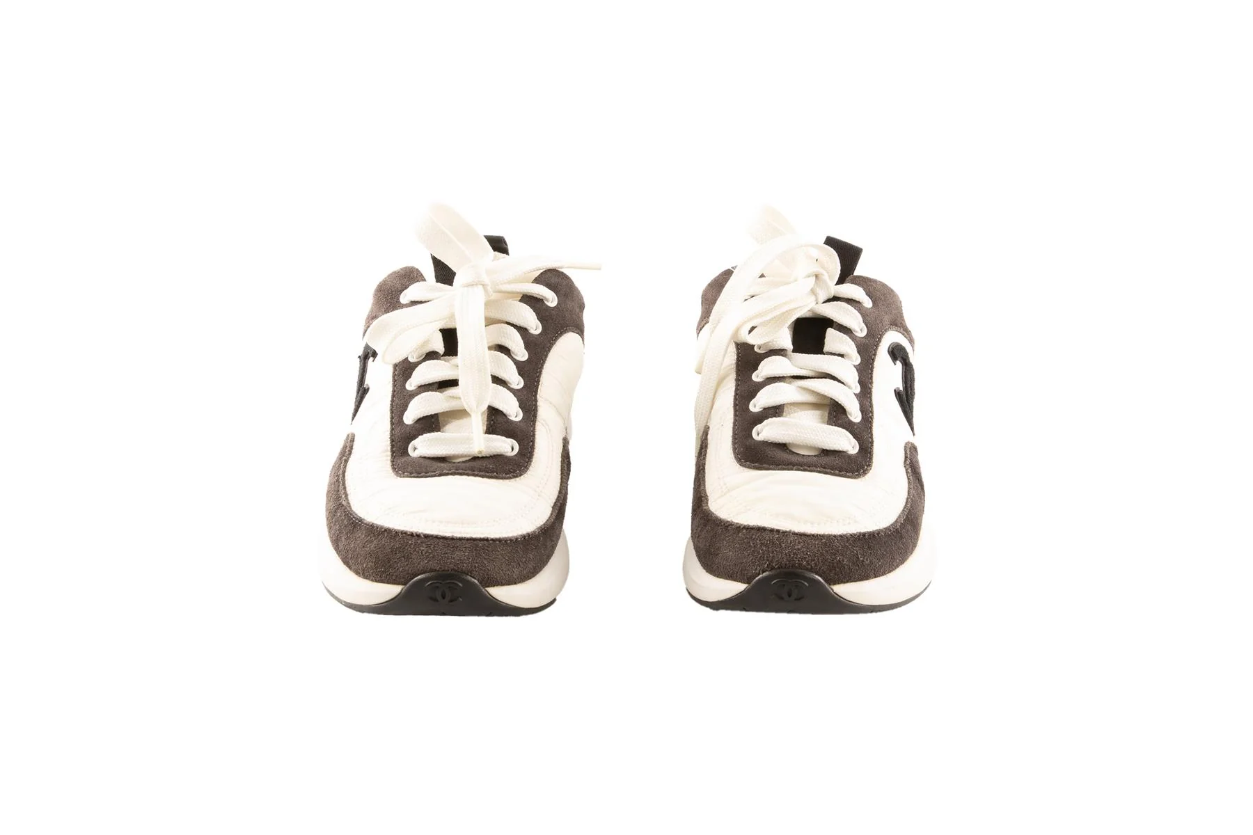 CHANEL GREY 2021 CC SUEDE SNEAKERS EU 37 - Image 3