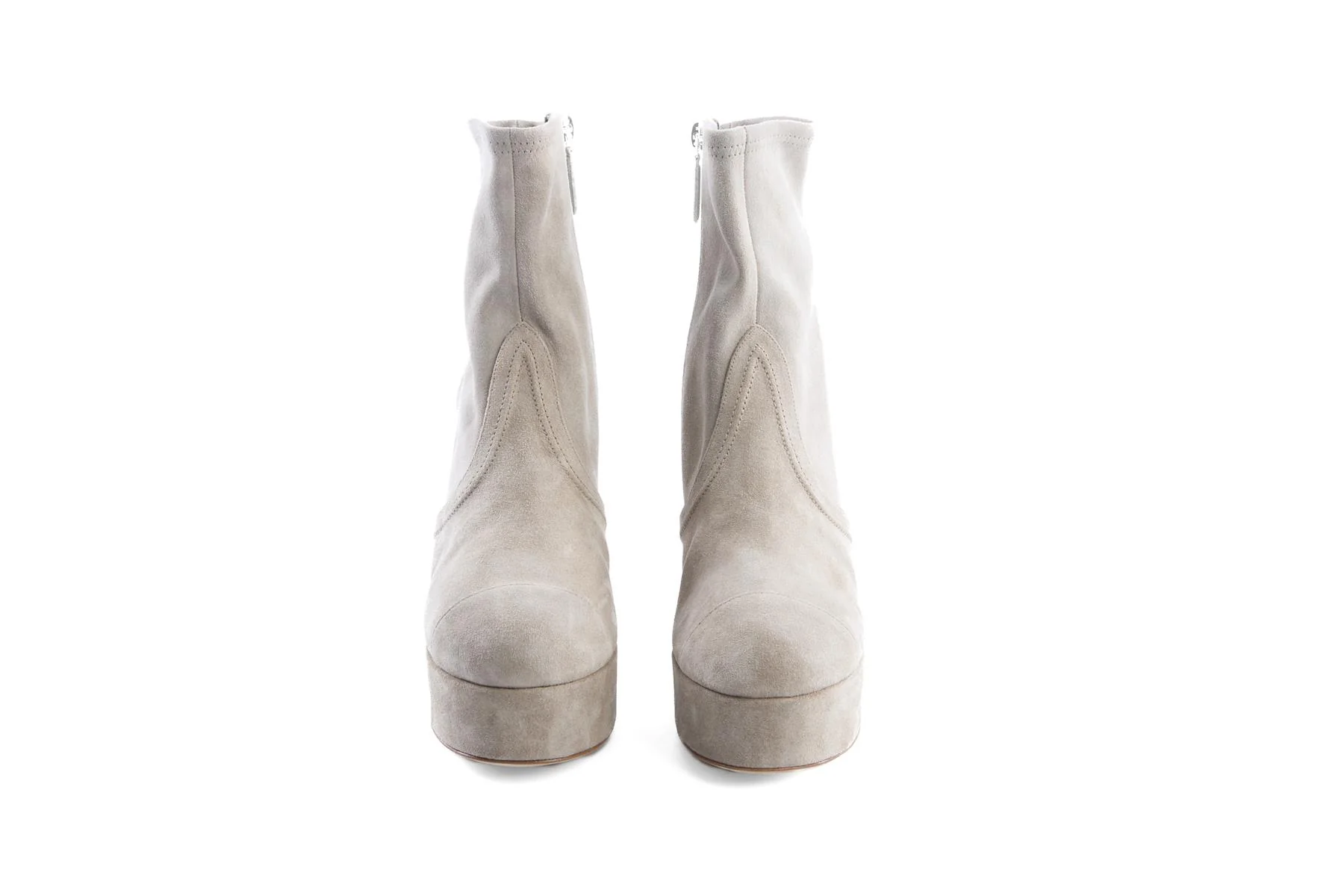 CHANEL GREY 2024 SUEDE PLATFORM ANKLE BOOTS EU 40 UK 7 US 10 - Image 3