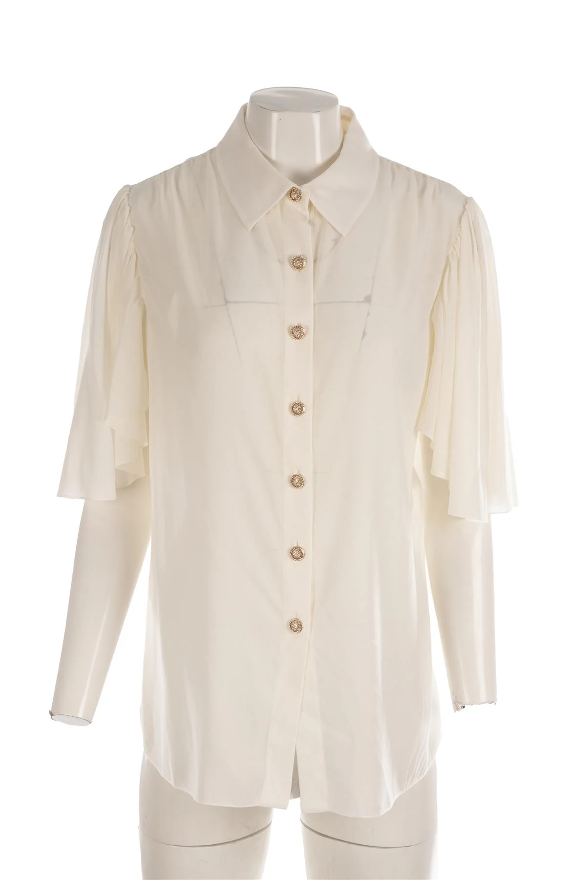 CHANEL IVORY 2025 SILK SHIRT FR 44 UK 16 - Image 2
