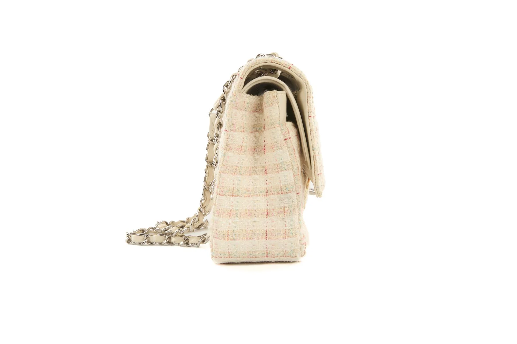 CHANEL MULTI 2004-2005 CLASSIC DOUBLE FLAP MEDIUM TWEED SHOULDER BAG - Image 5