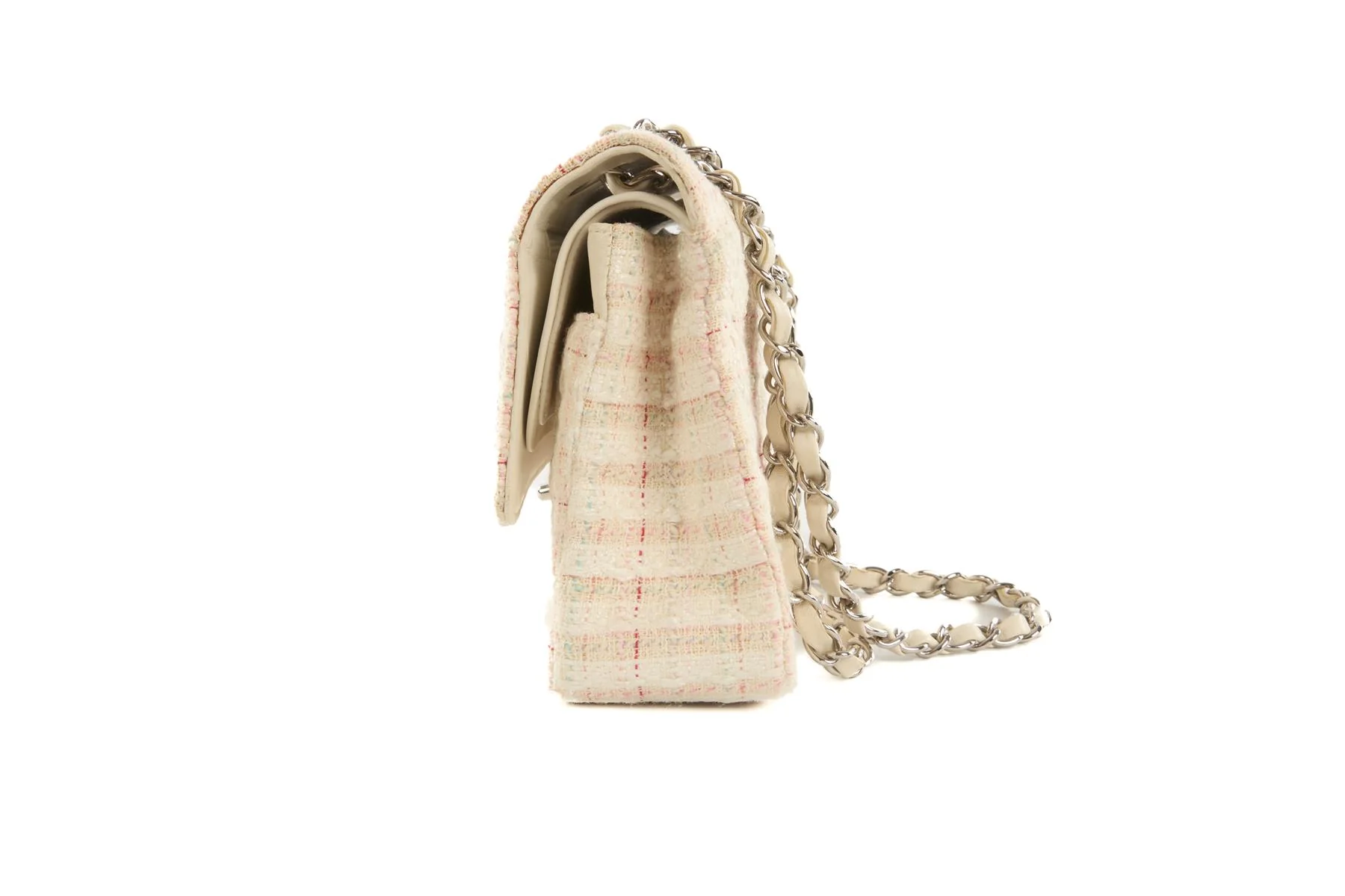 CHANEL MULTI 2004-2005 CLASSIC DOUBLE FLAP MEDIUM TWEED SHOULDER BAG - Image 6