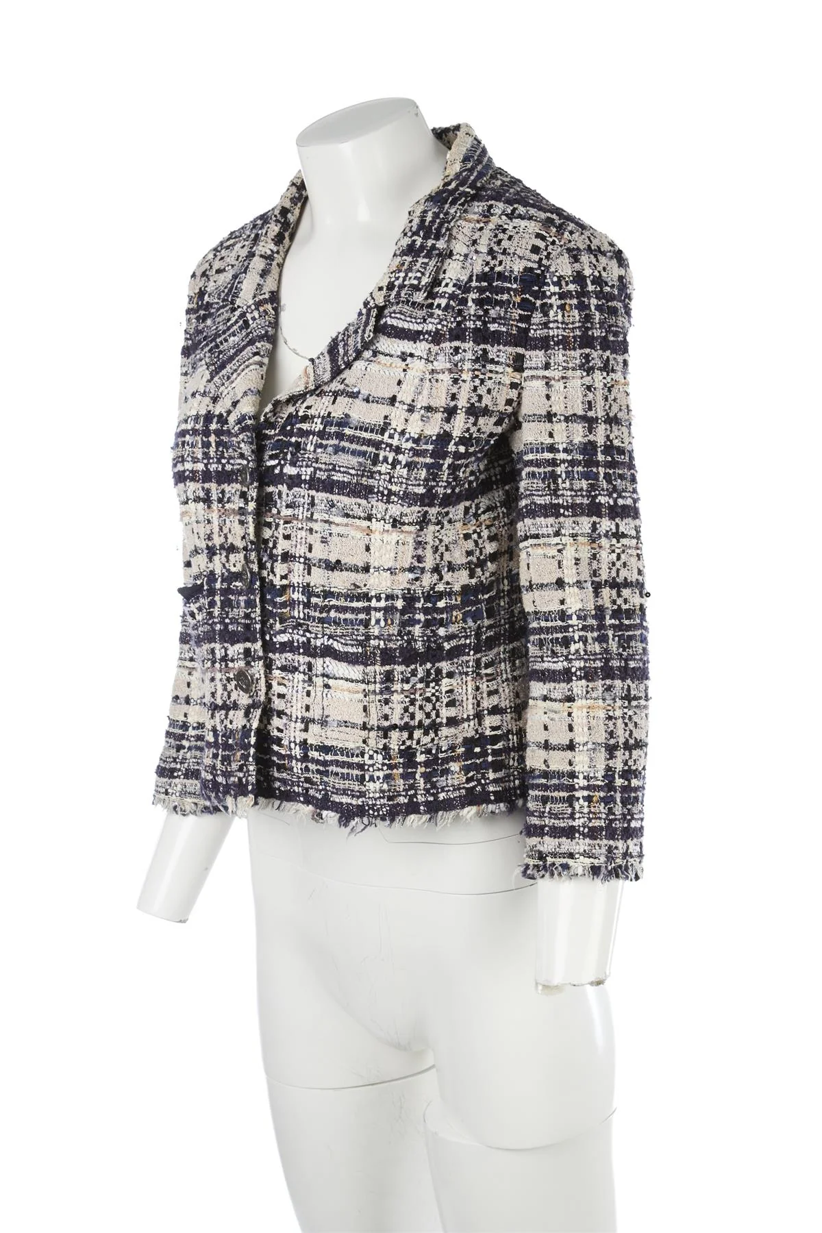 CHANEL NAVY 2006 COTTON BLAZER FR 38 UK 10 - Image 3