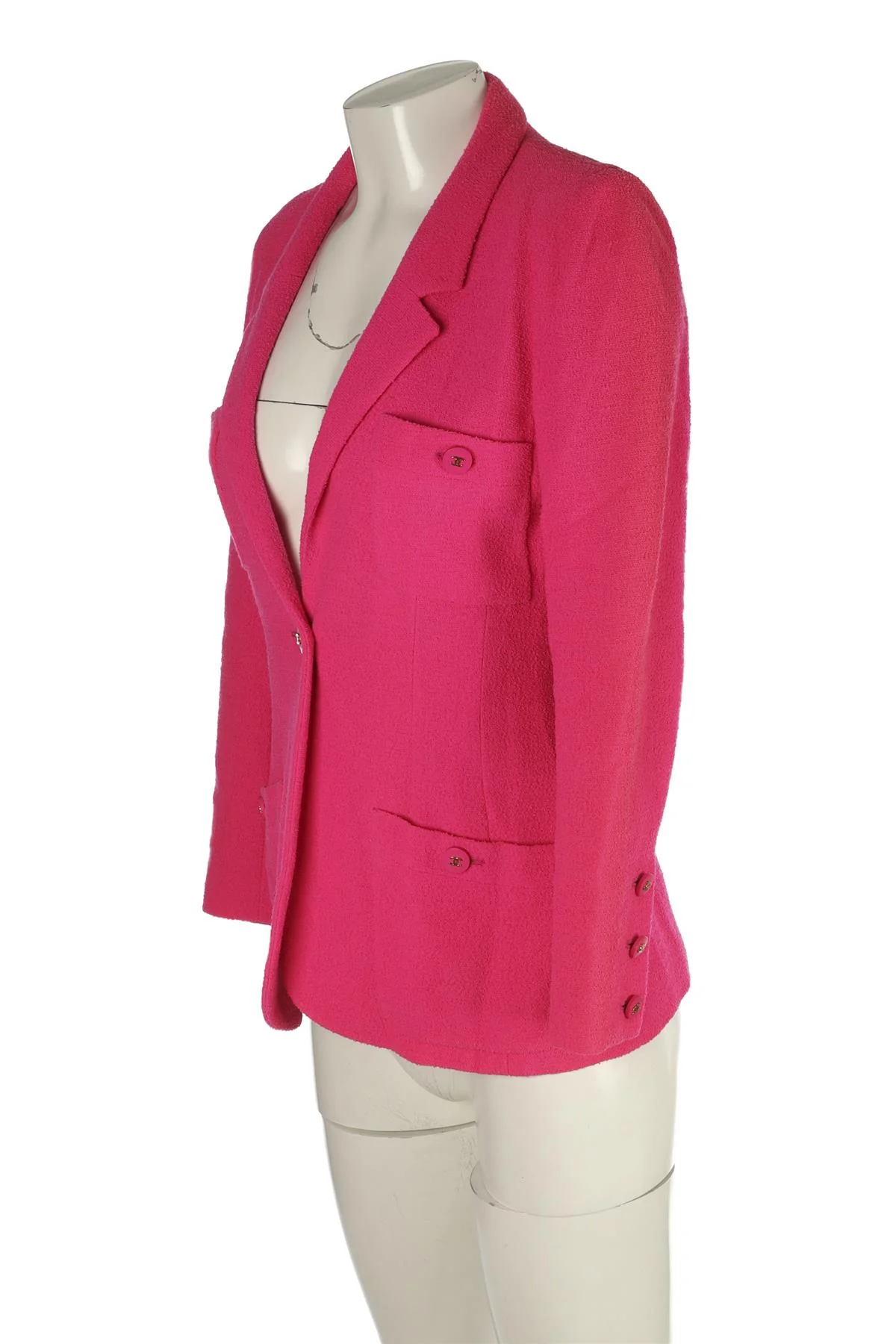 CHANEL PINK 1995 WOOL BLAZER FR 36 UK 8 - Image 3