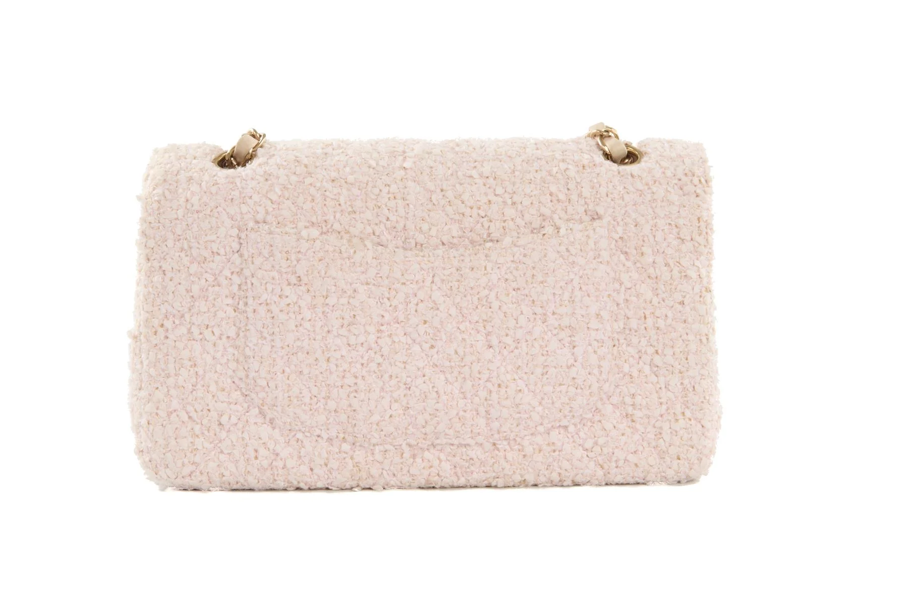 CHANEL PINK 2003-2004 CLASSIC DOUBLE FLAP MEDIUM TWEED SHOULDER BAG - Image 7