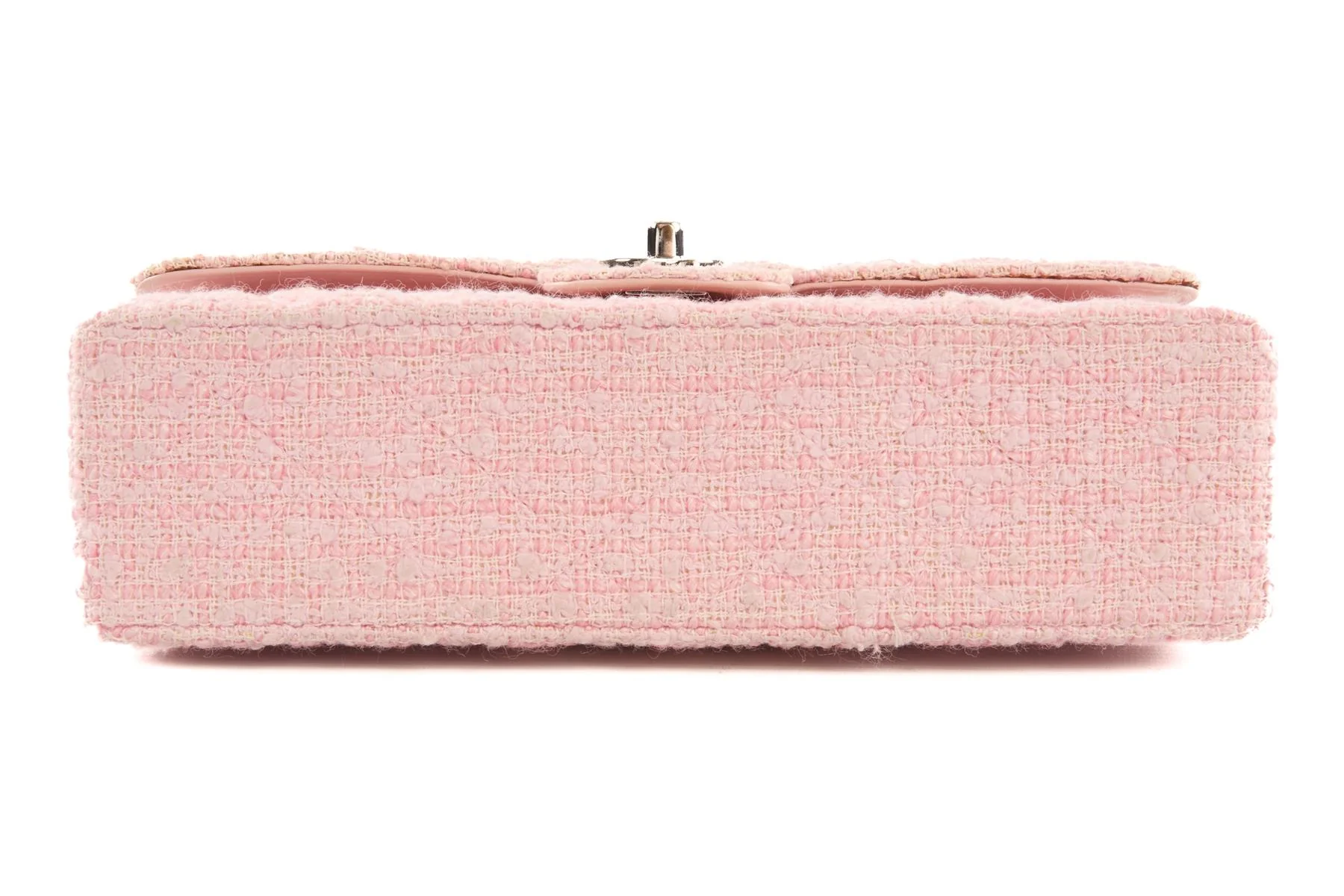 CHANEL PINK 2003-2004 CLASSIC DOUBLE FLAP MEDIUM TWEED SHOULDER BAG - Image 8
