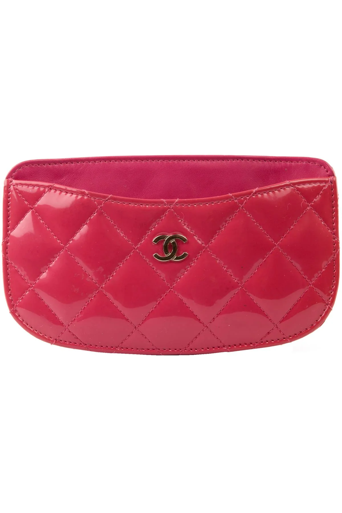 CHANEL PINK 2014 QUILTED PATENT LEATHER WALLET