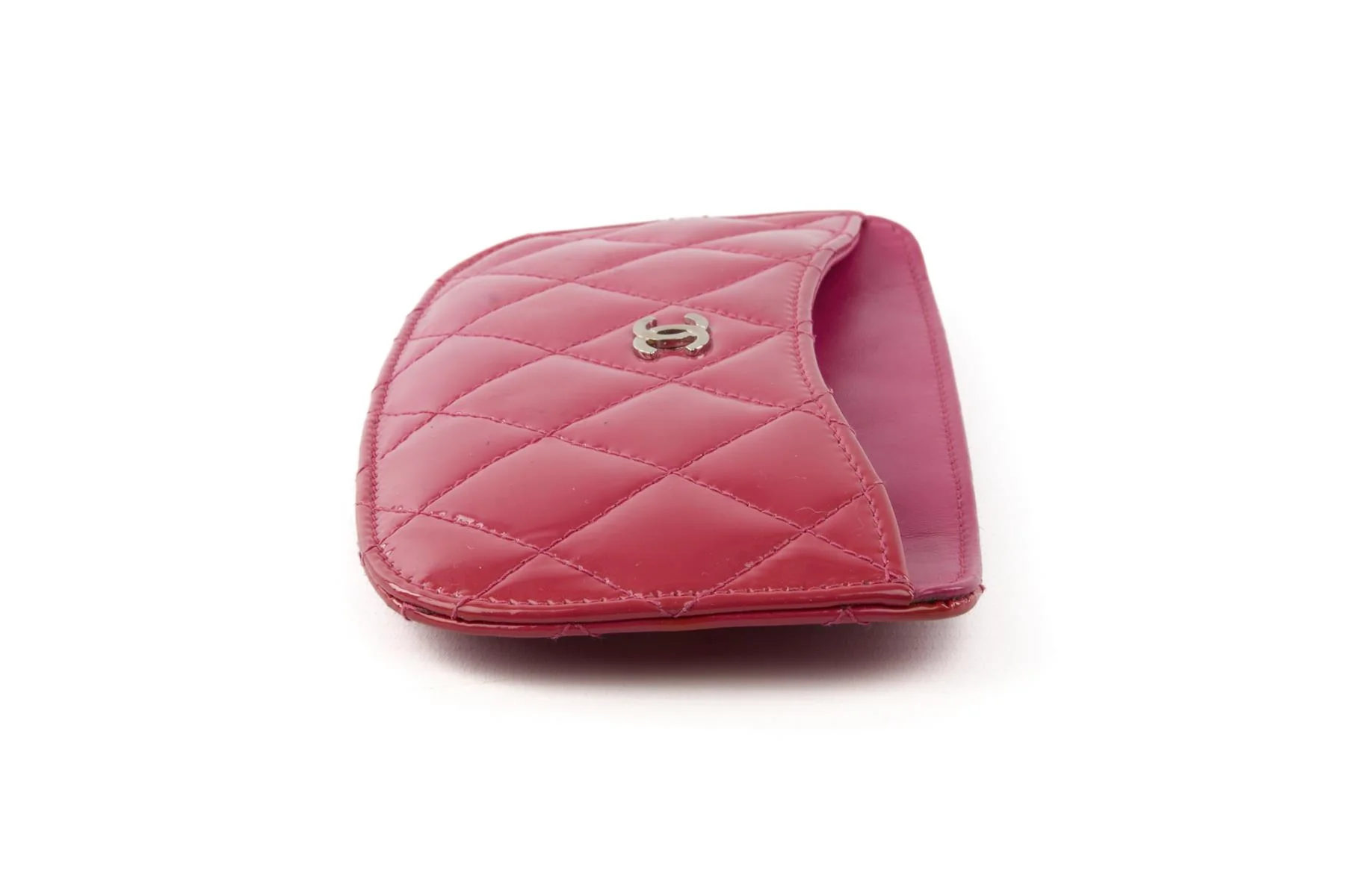 CHANEL PINK 2014 QUILTED PATENT LEATHER WALLET - Image 5