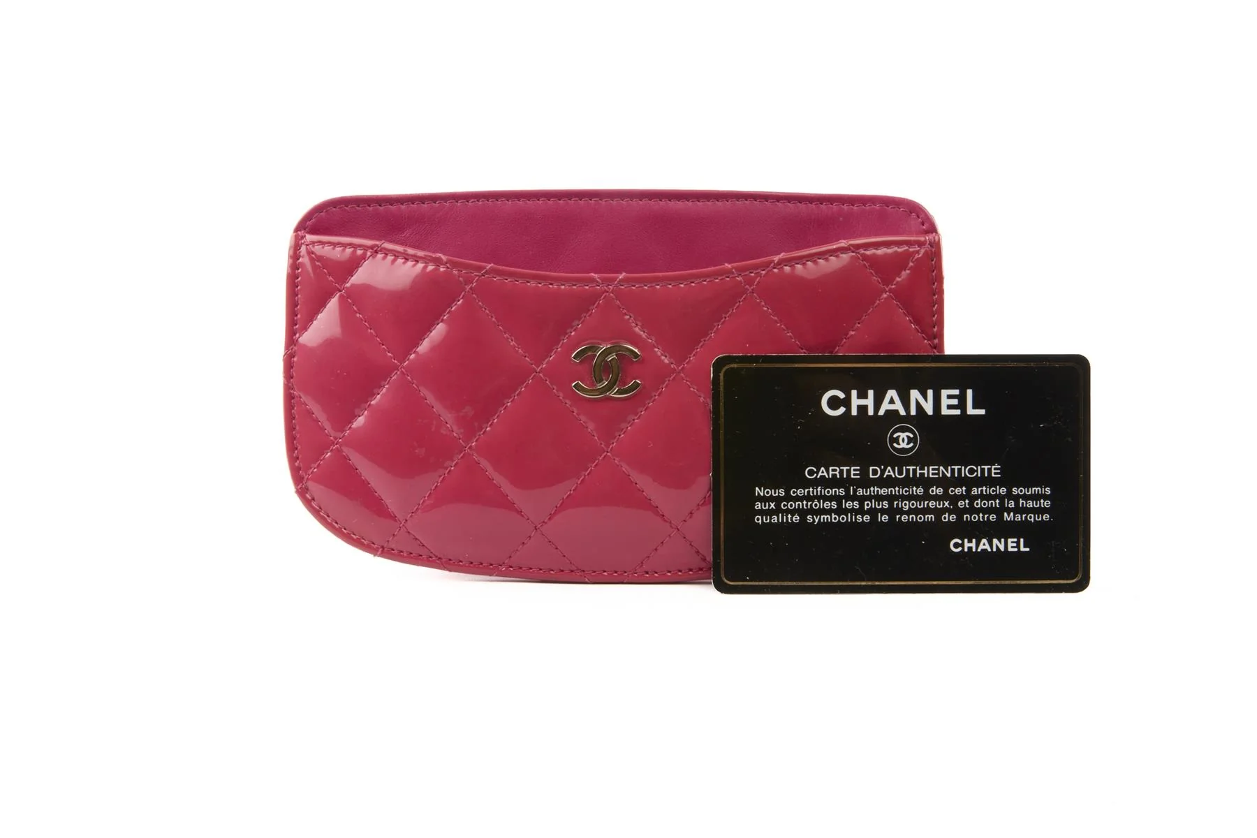 CHANEL PINK 2014 QUILTED PATENT LEATHER WALLET - Image 9
