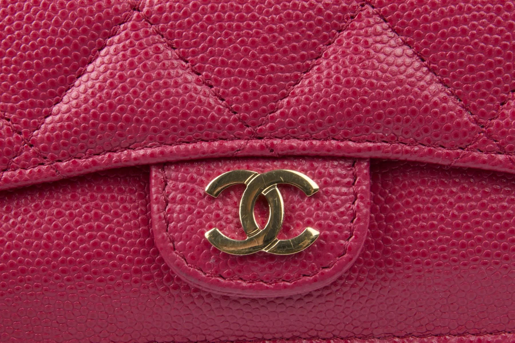 CHANEL PINK 2019 QUILTED CAVIAR LEATHER WALLET - Image 7