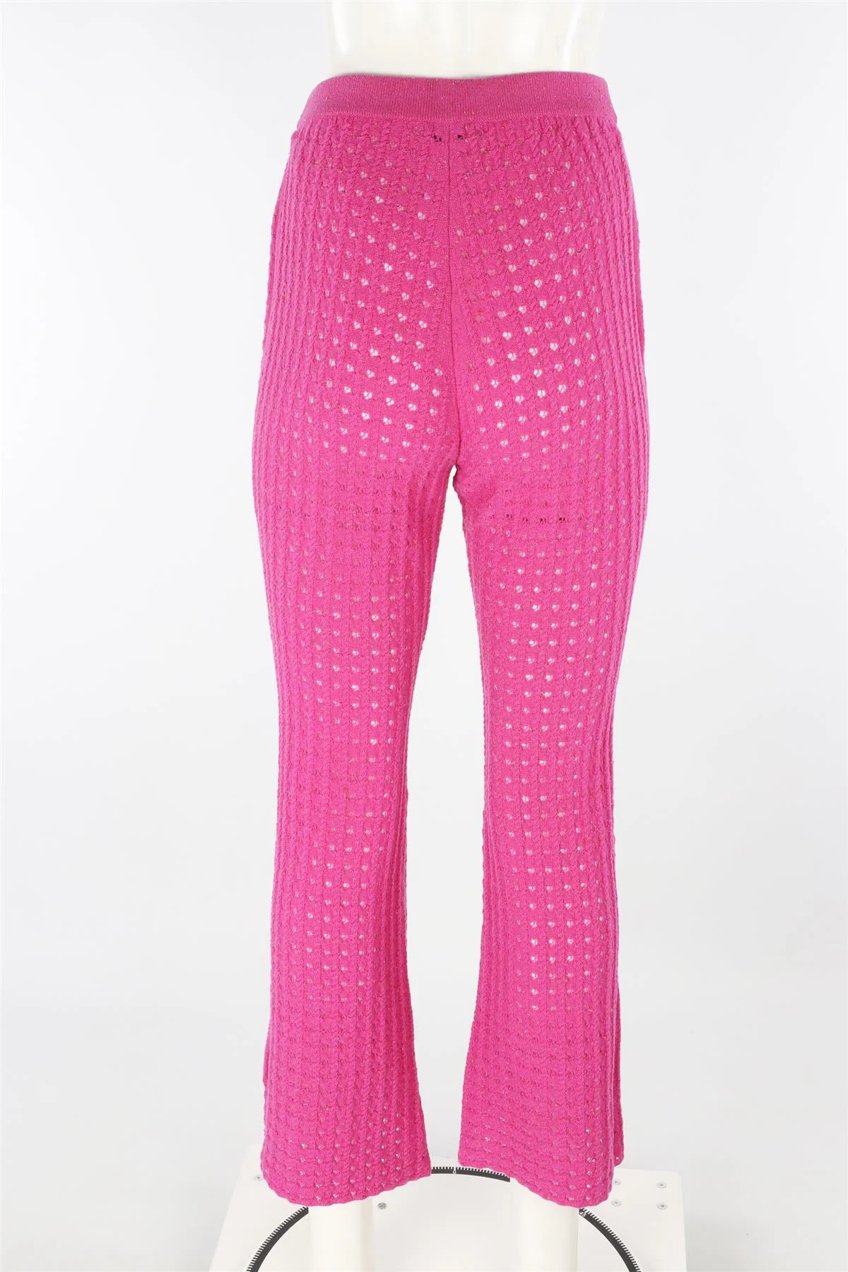 CHANEL PINK 2023 WOOL FLARED PANTS FR 38 UK 10 - Image 4