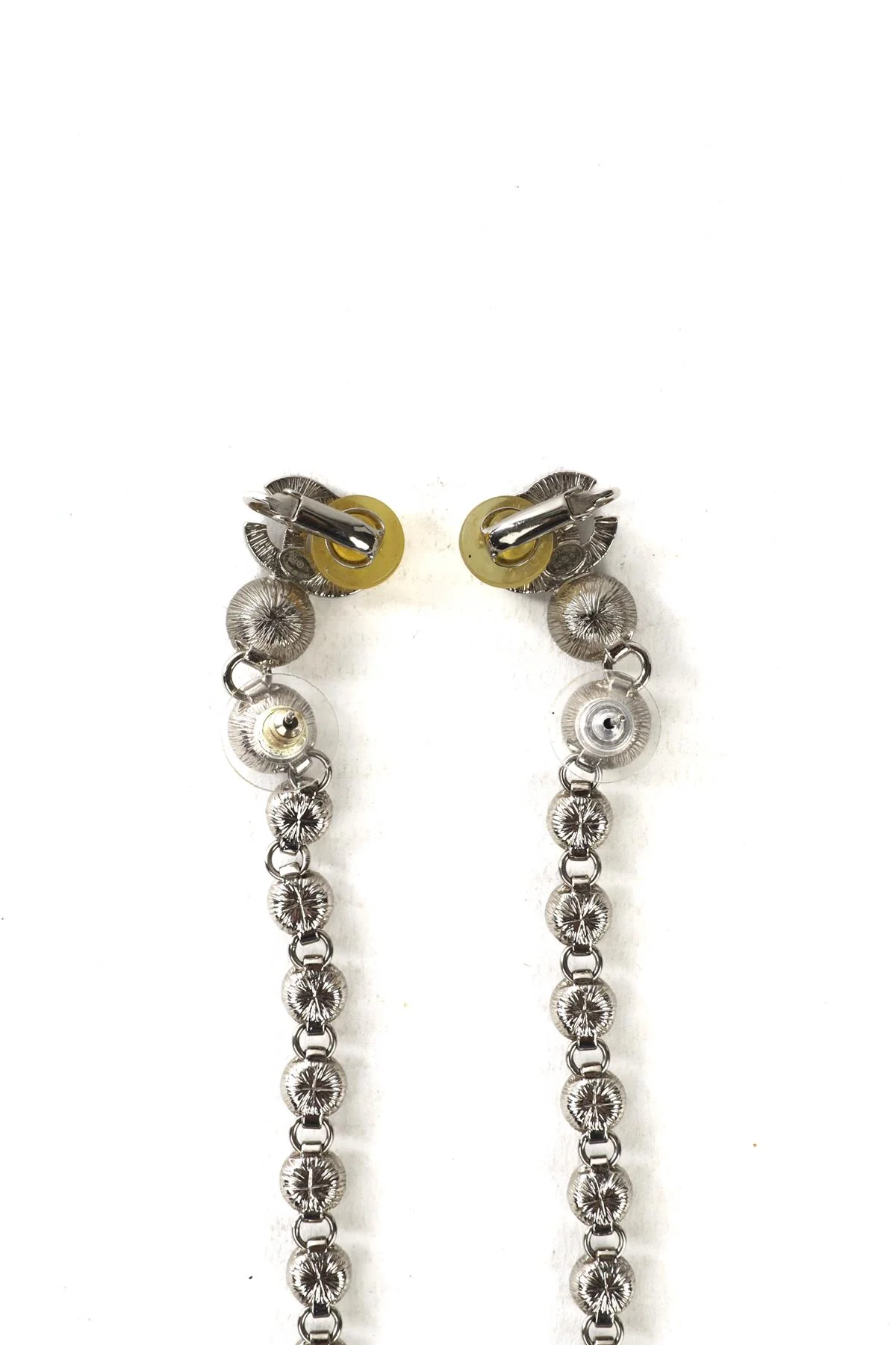 CHANEL SILVER 2023 CC CRYSTAL EARRINGS - Image 5