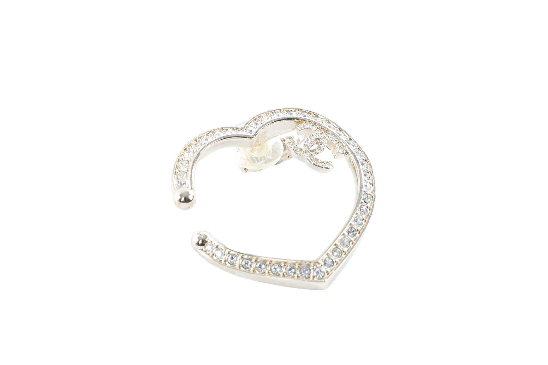 CHANEL SILVER 2023 HEART CLIP ON EARRINGS - Image 3