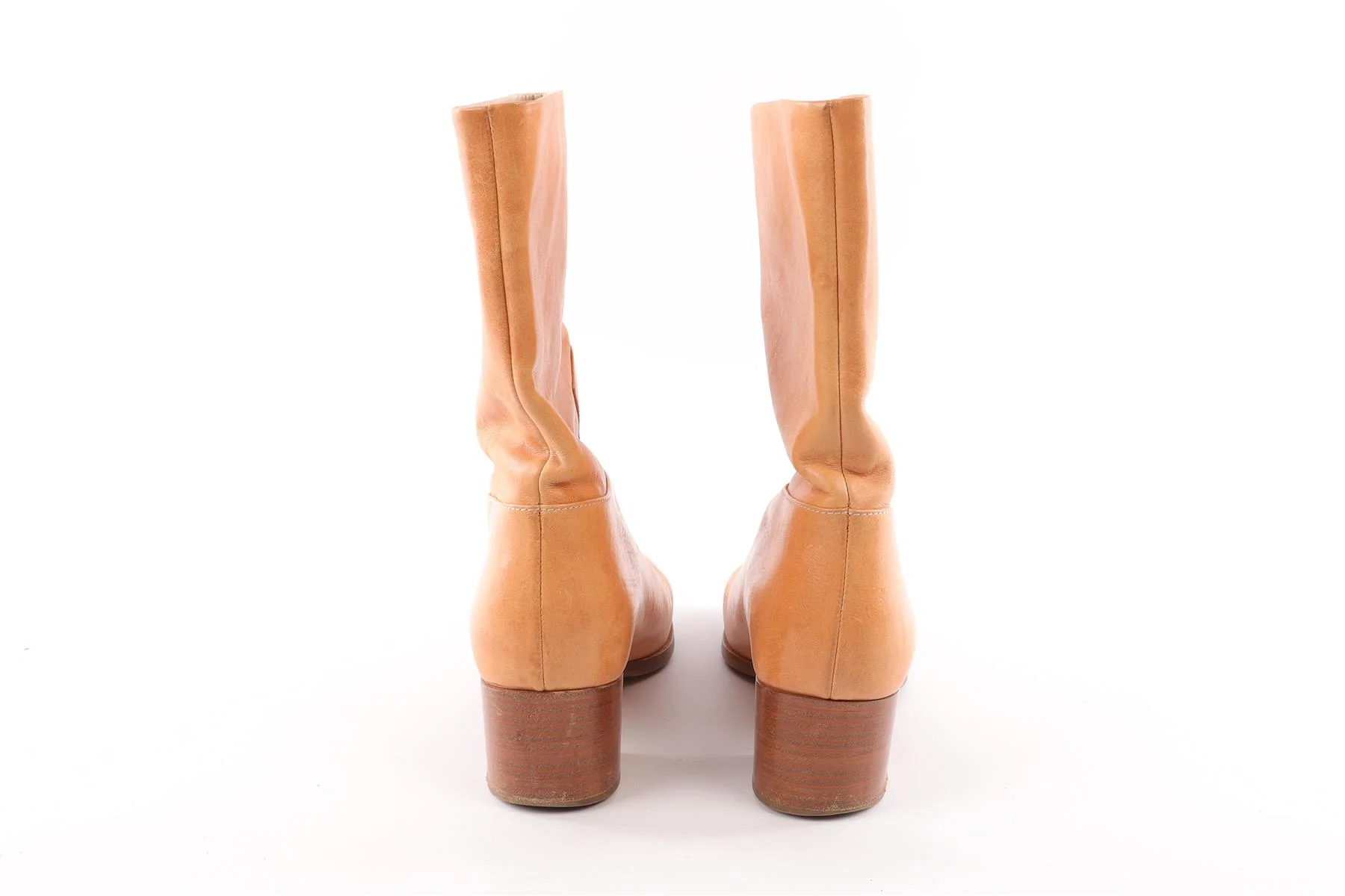 CHANEL TAN LEATHER ANKLE BOOTS EU 40 UK 7 US 10 - Image 5