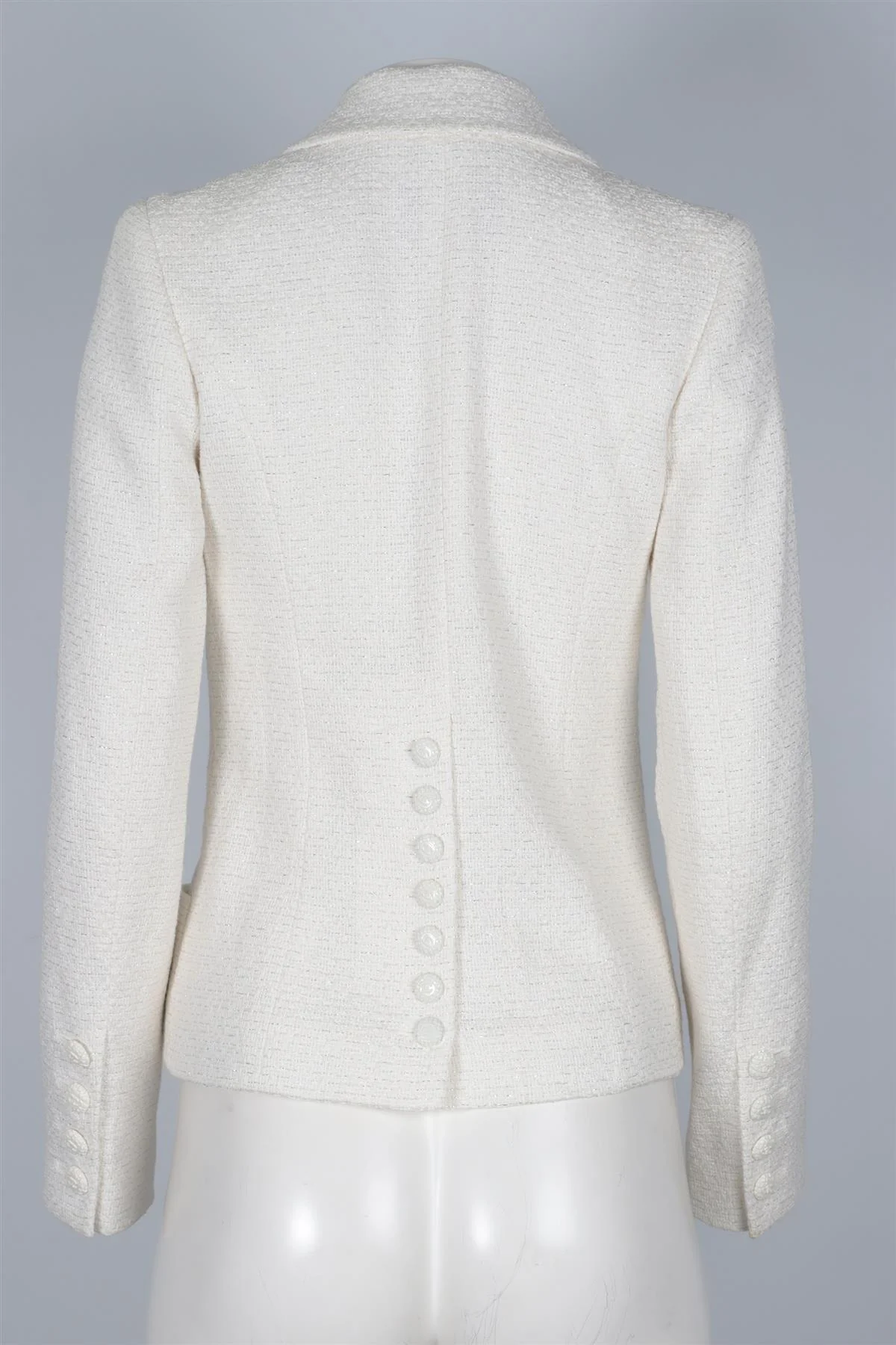 CHANEL WHITE 2009 TWEED JACKET FR 34 UK 6 - Image 4