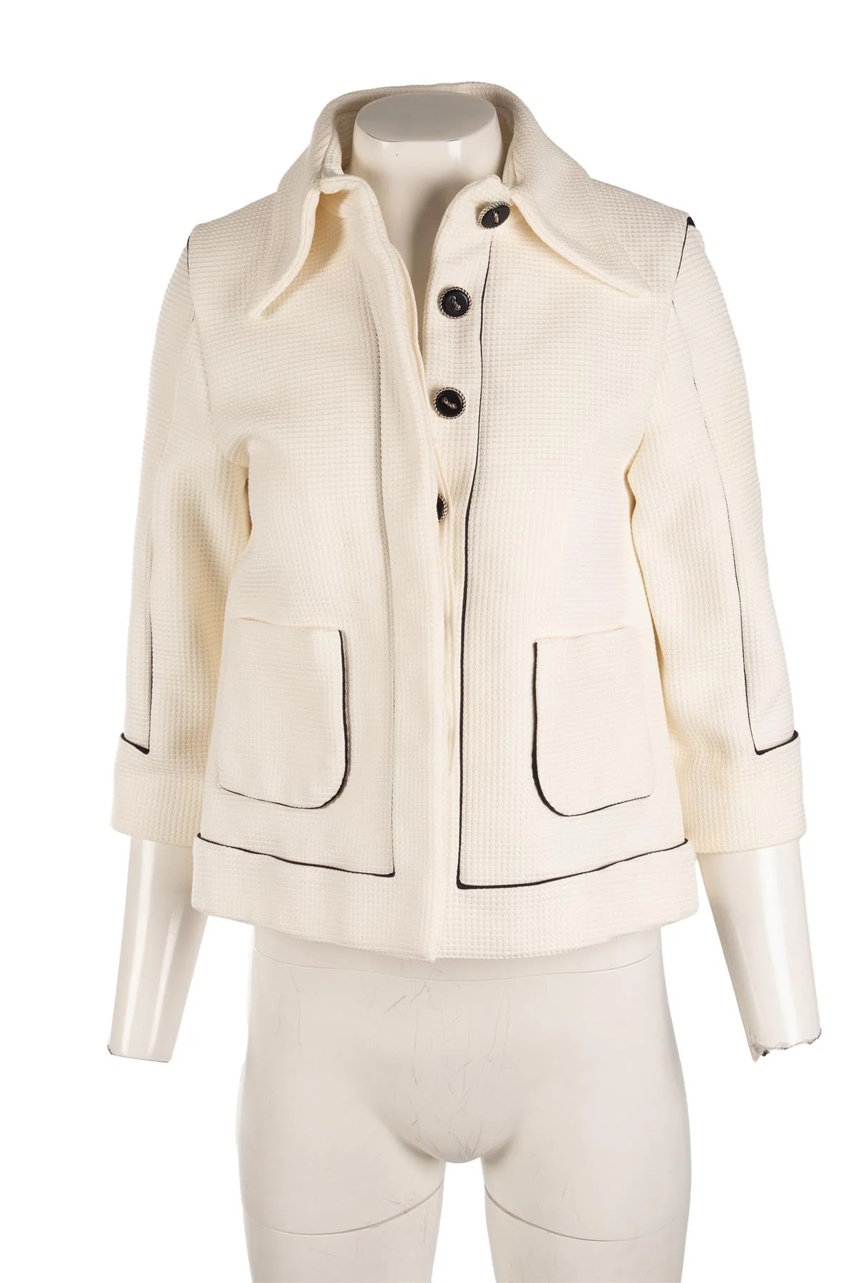 CHANEL WHITE 2015 COTTON JACKET FR 34 UK 6 - Image 2