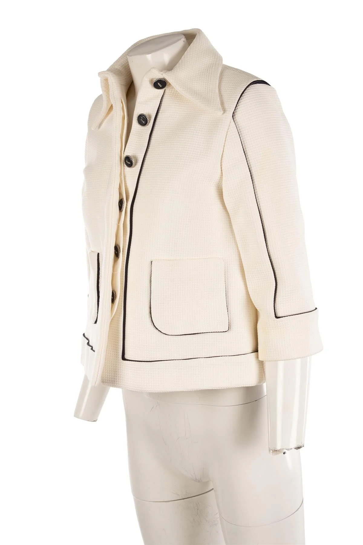 CHANEL WHITE 2015 COTTON JACKET FR 34 UK 6 - Image 3