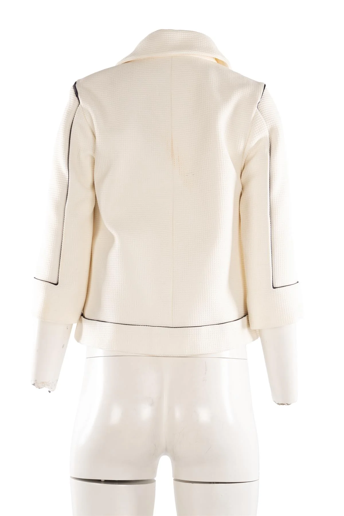 CHANEL WHITE 2015 COTTON JACKET FR 34 UK 6 - Image 4