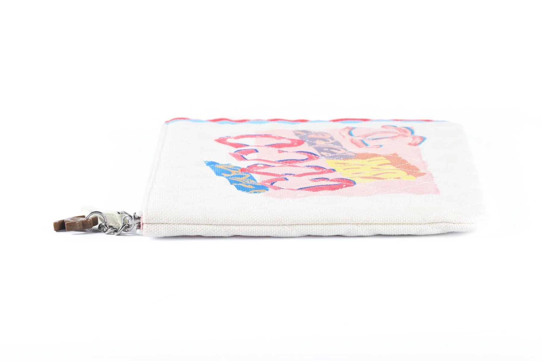 CHANEL WHITE 2017 O-CASE MEDIUM CANVAS CLUTCH - Image 4