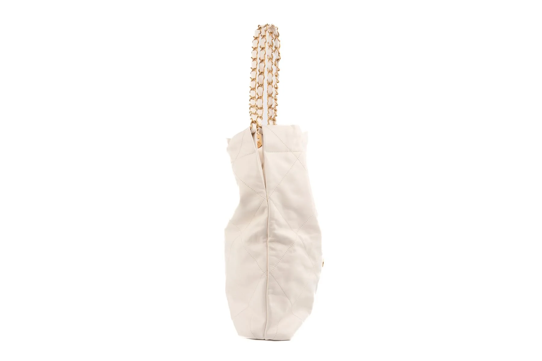 CHANEL WHITE 2022 22 MEDIUM QUILTED LEATHER SHOULDER BAG - Image 4